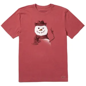 Men's Snowman Peace Sign Short Sleeve Crusher Tee Life is Good