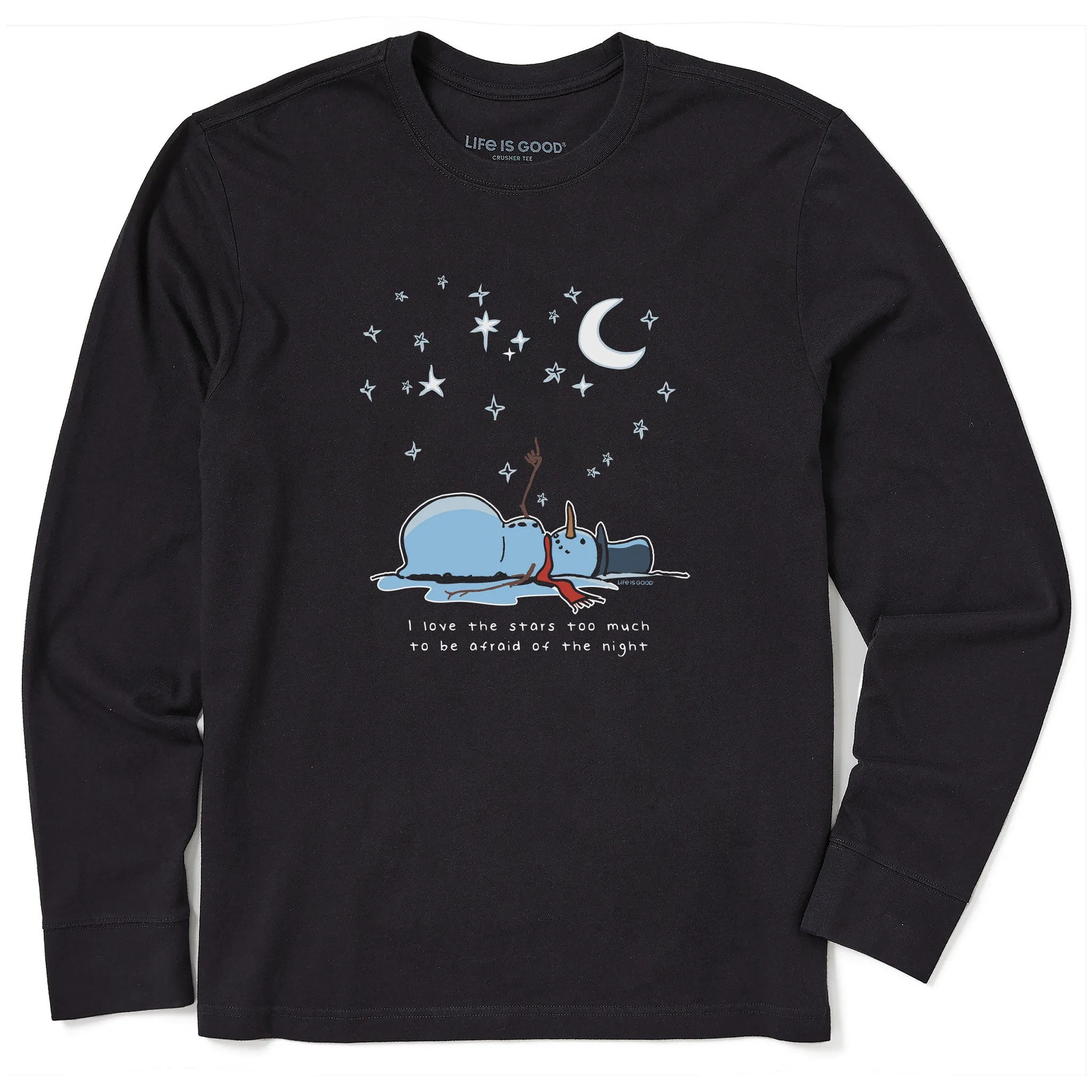 Men's Snowman Star Lover Long Sleeve Crusher Tee Life is Good