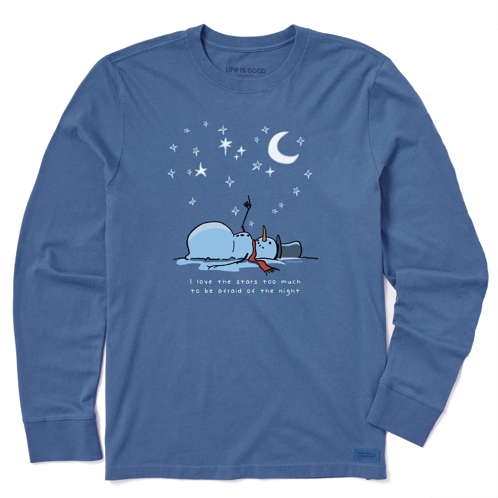 Men's Snowman Star Lover Long Sleeve Crusher Tee Life is Good