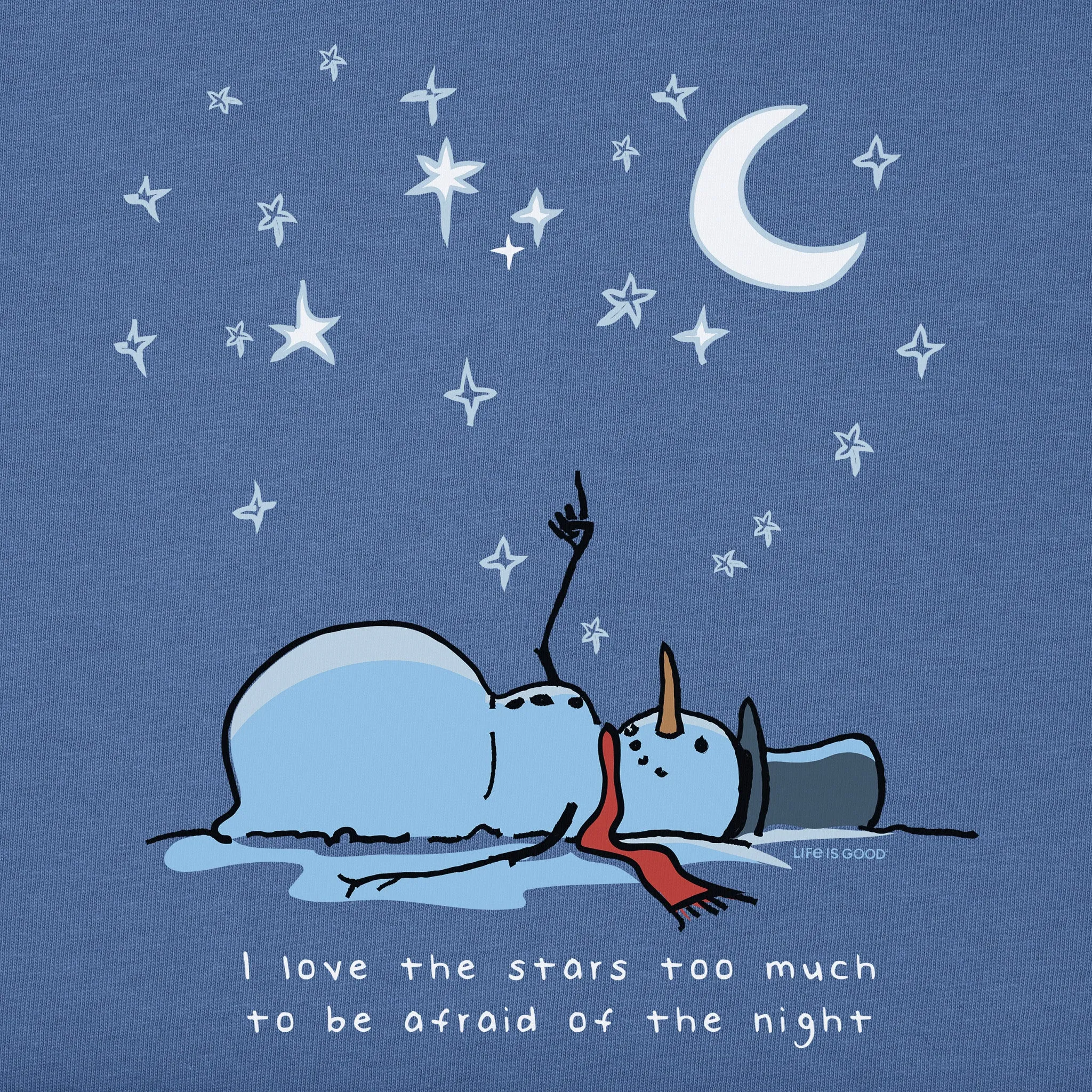 Men's Snowman Star Lover Long Sleeve Crusher Tee Life is Good
