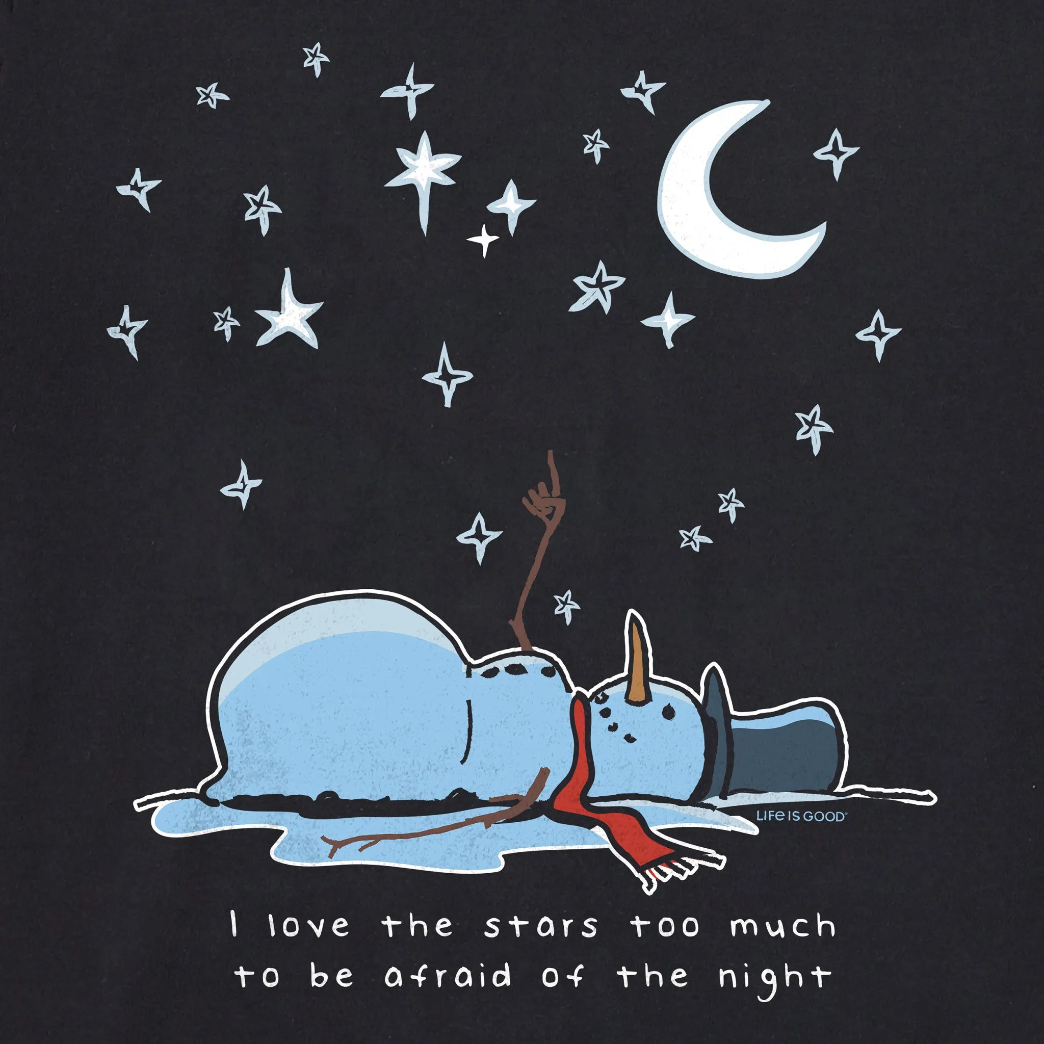 Men's Snowman Star Lover Long Sleeve Crusher Tee Life is Good