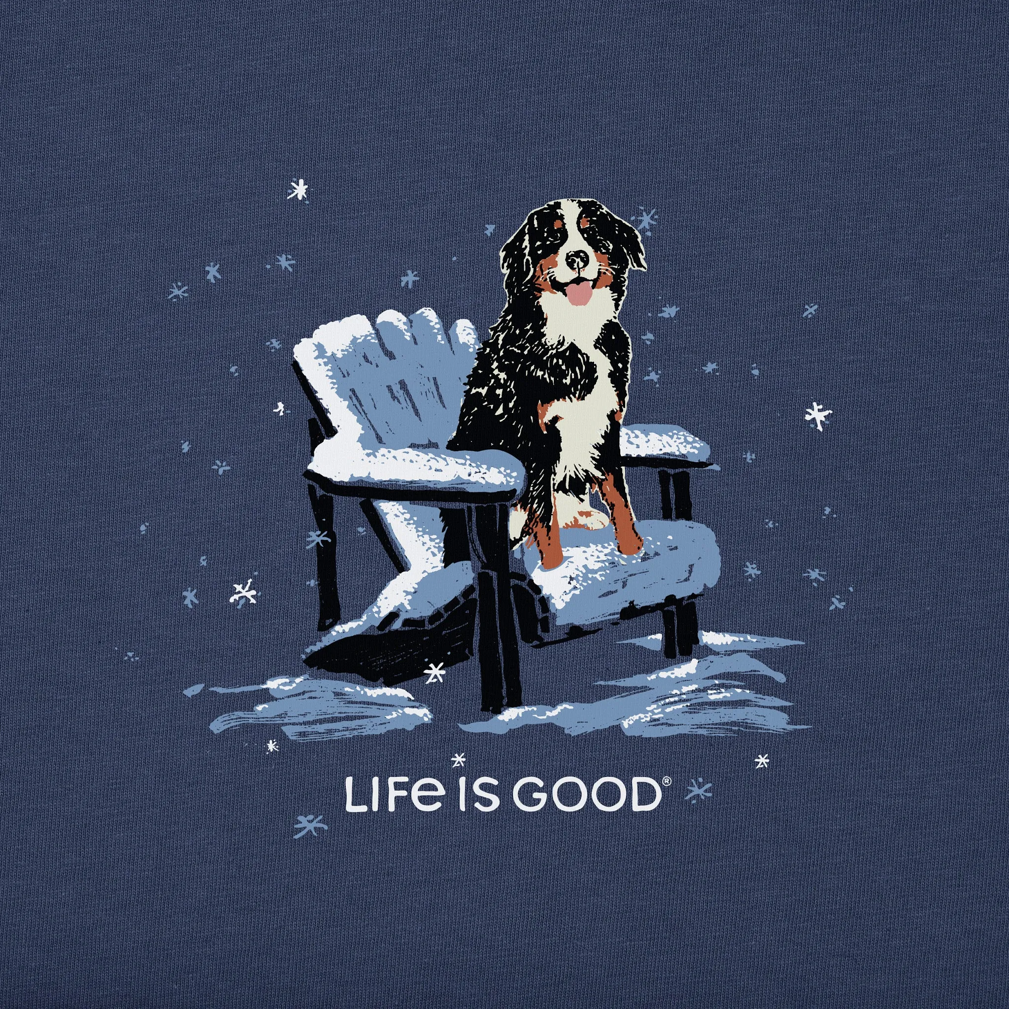 Men's Snowy Adirondack Bernese Long Sleeve Crusher Tee Life is Good