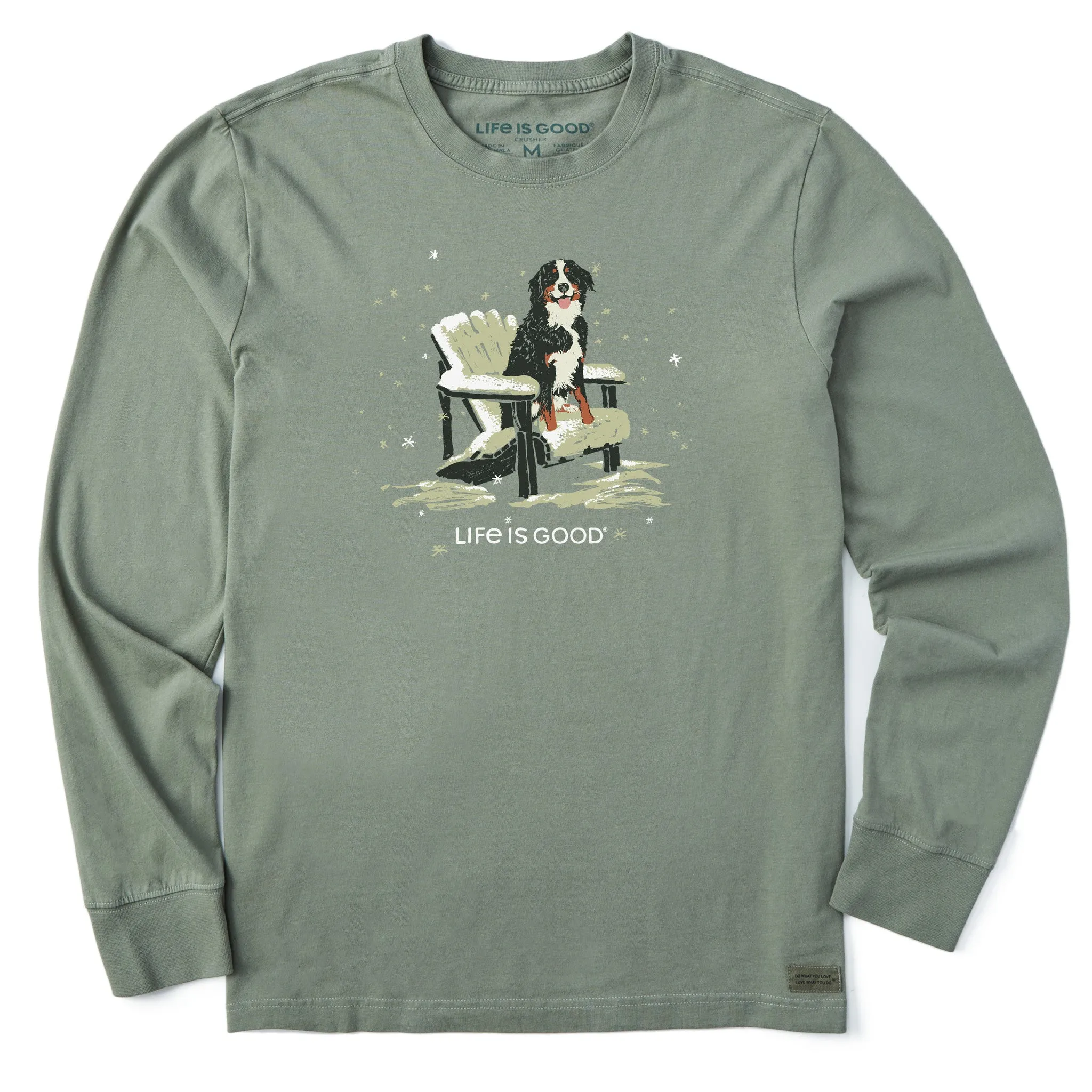 Men's Snowy Adirondack Bernese Long Sleeve Crusher Tee Life is Good