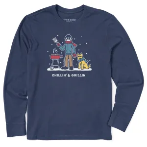 Men's Snowy Chillin' & Grillin' Long Sleeve Crusher Tee Life is Good