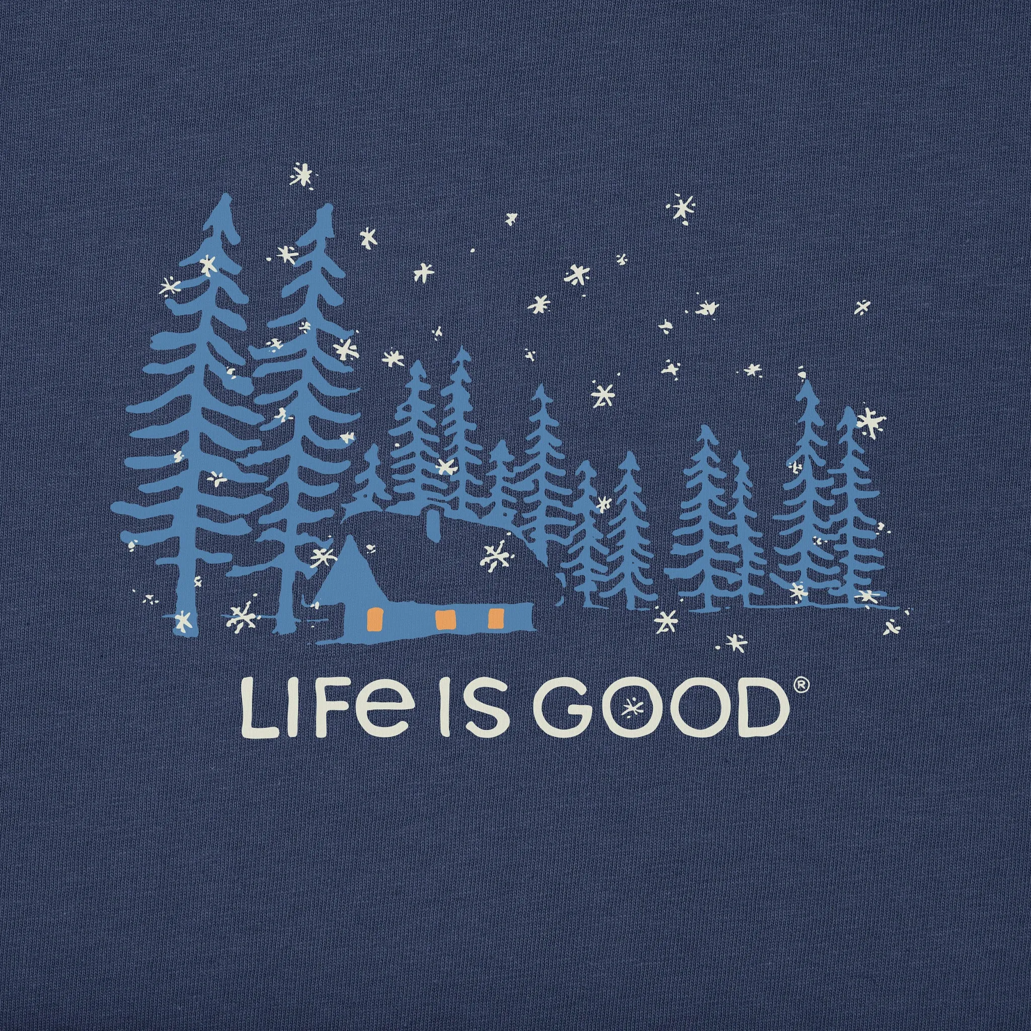 Men's Snowy Evening Short Sleeve Crusher Tee Life is Good
