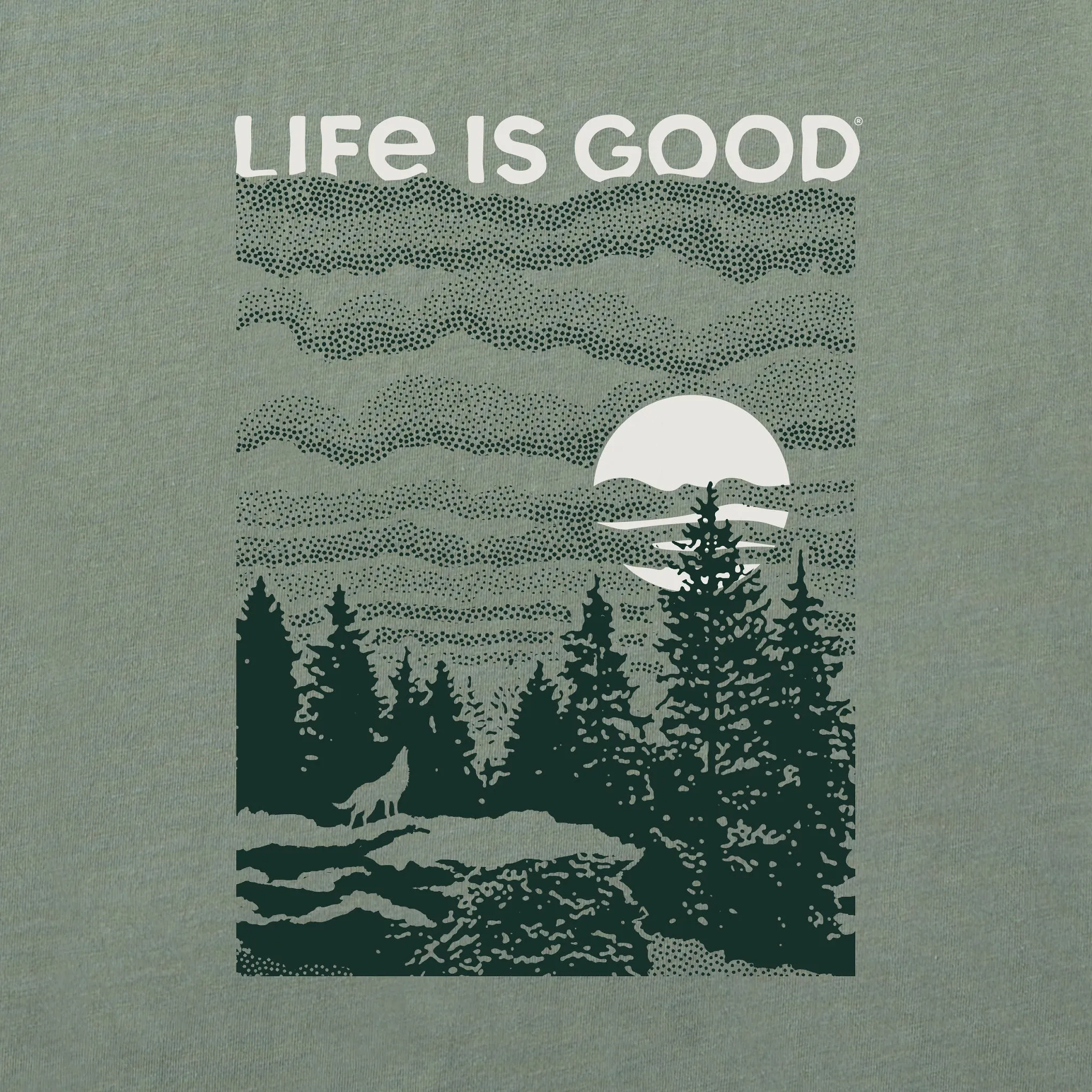 Men's Solace of the Wolf Long Sleeve Crusher Tee Life is Good