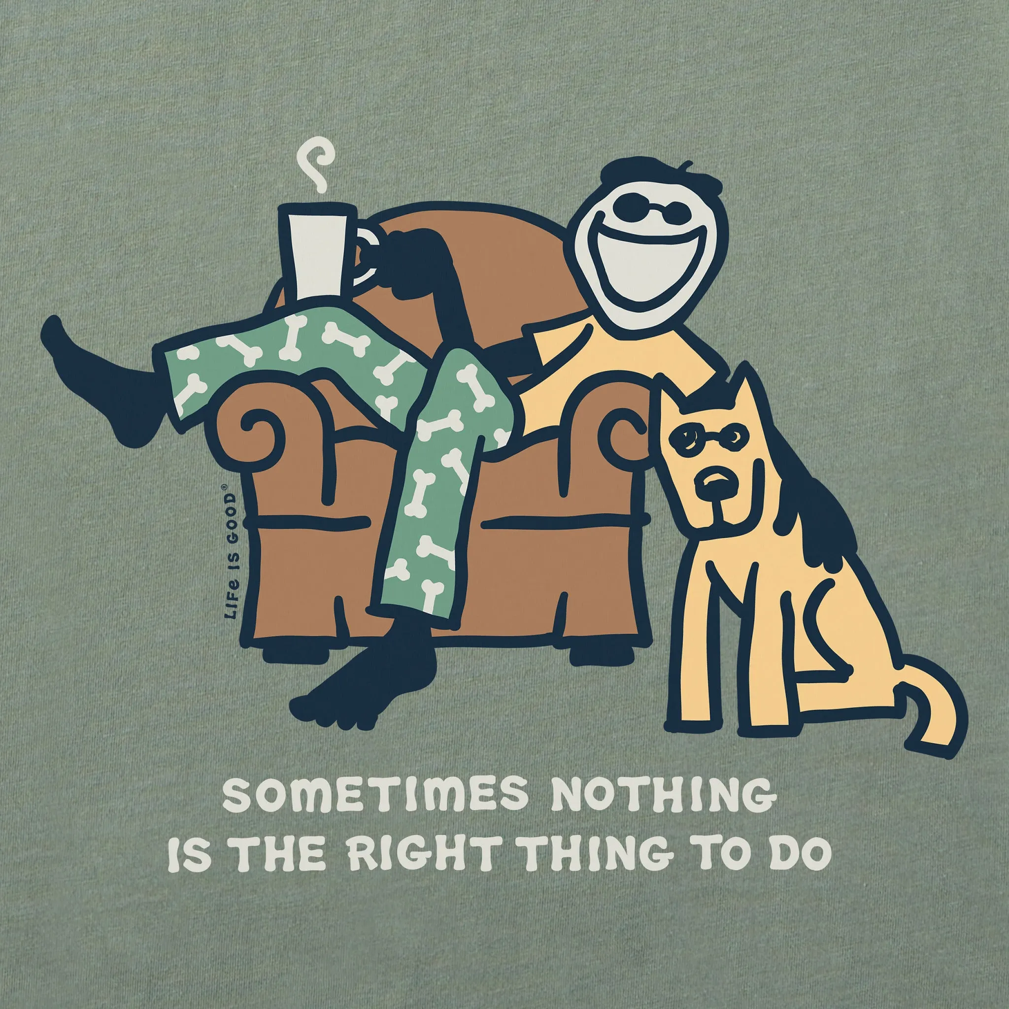 Men's Sometimes Nothing Jake & Rocket Short Sleeve Tee Life is Good