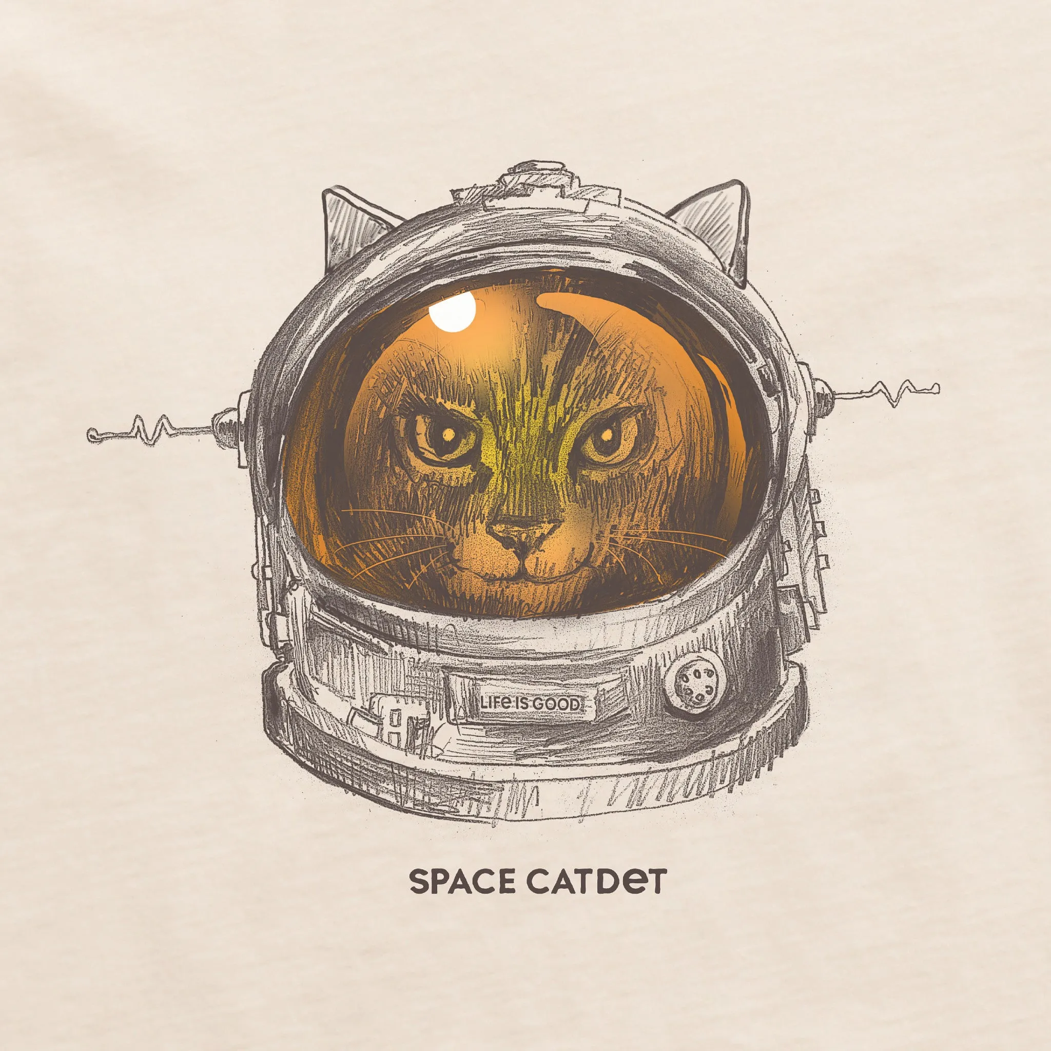 Men's Space Catdet Short Sleeve Crusher Tee Life is Good