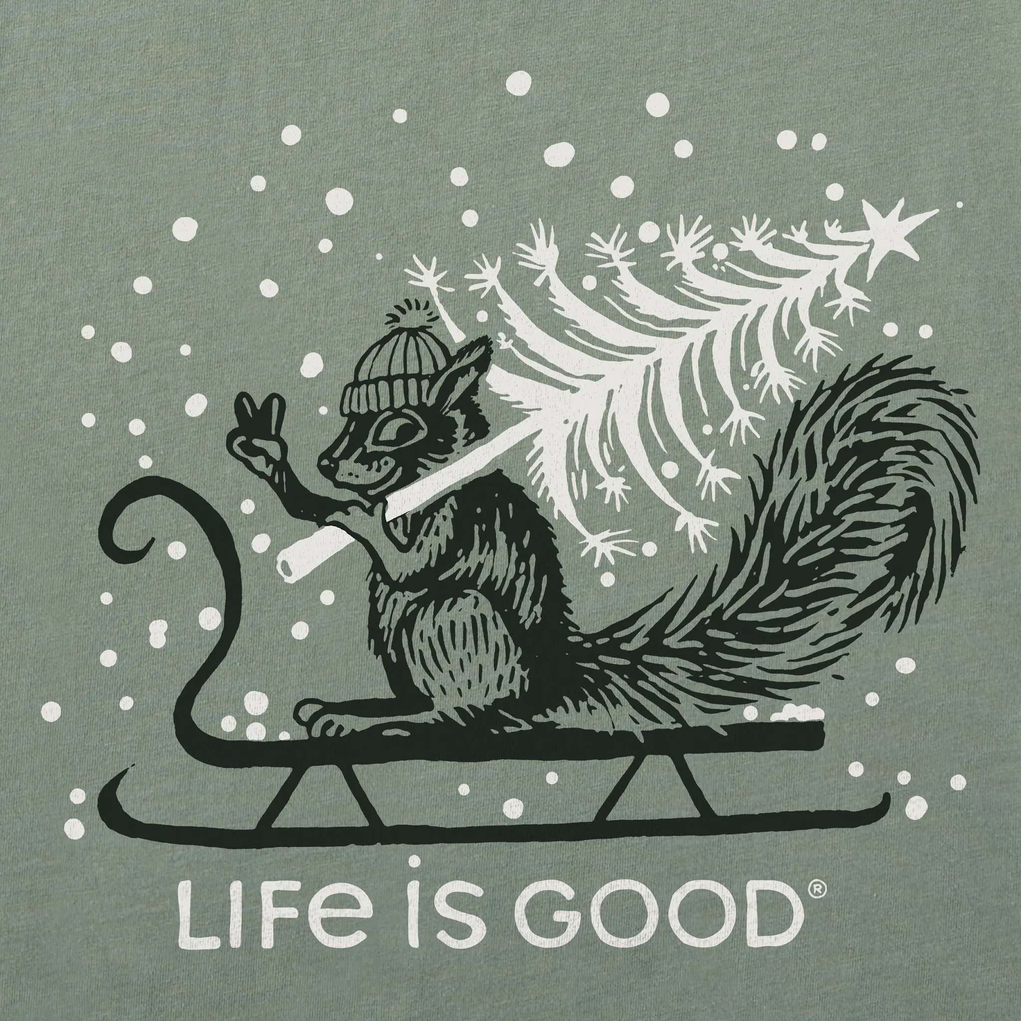 Men's Squirrel Tree Long Sleeve Crusher Tee Life is Good