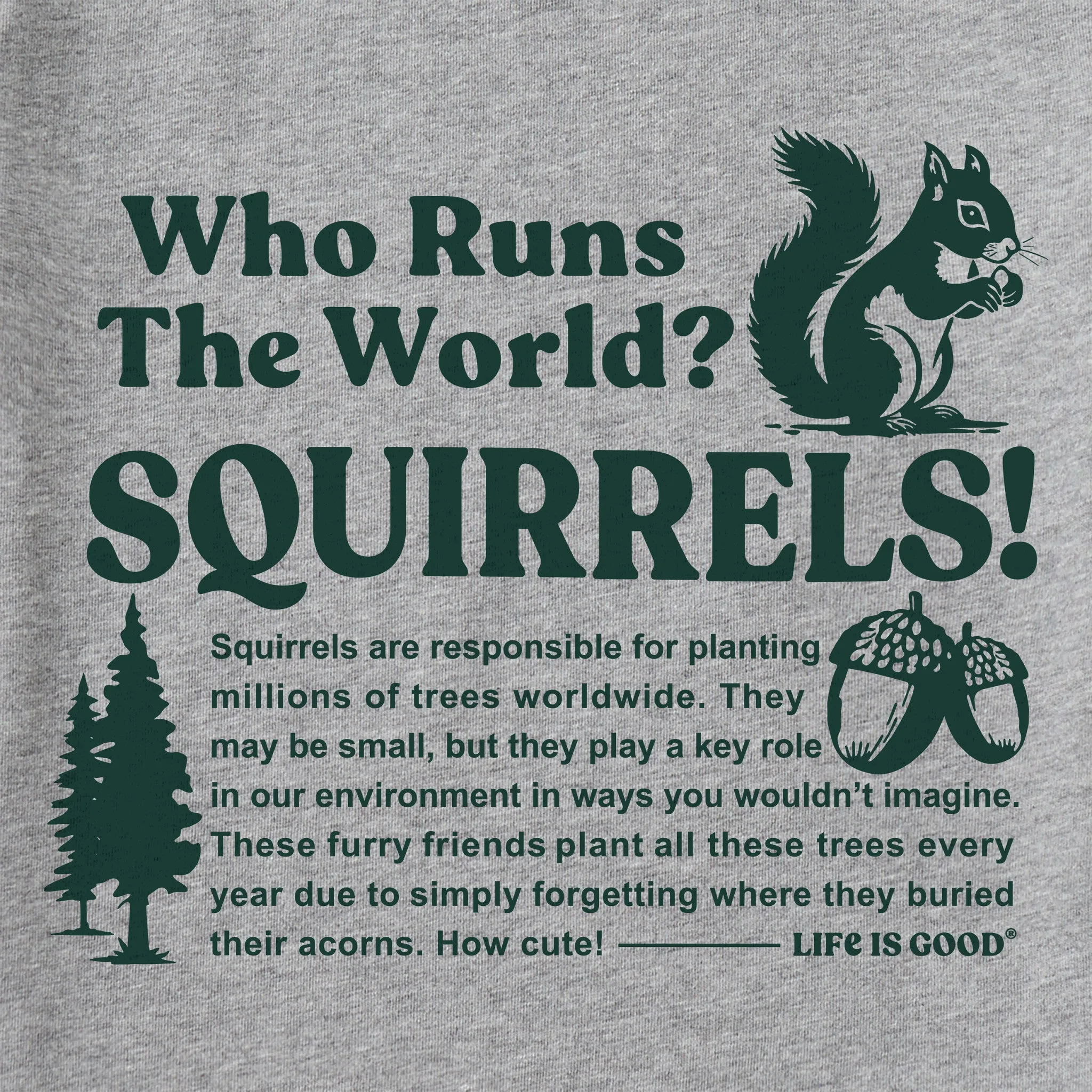 Men's Squirrels Run the World Short Sleeve Crusher Tee Life is Good