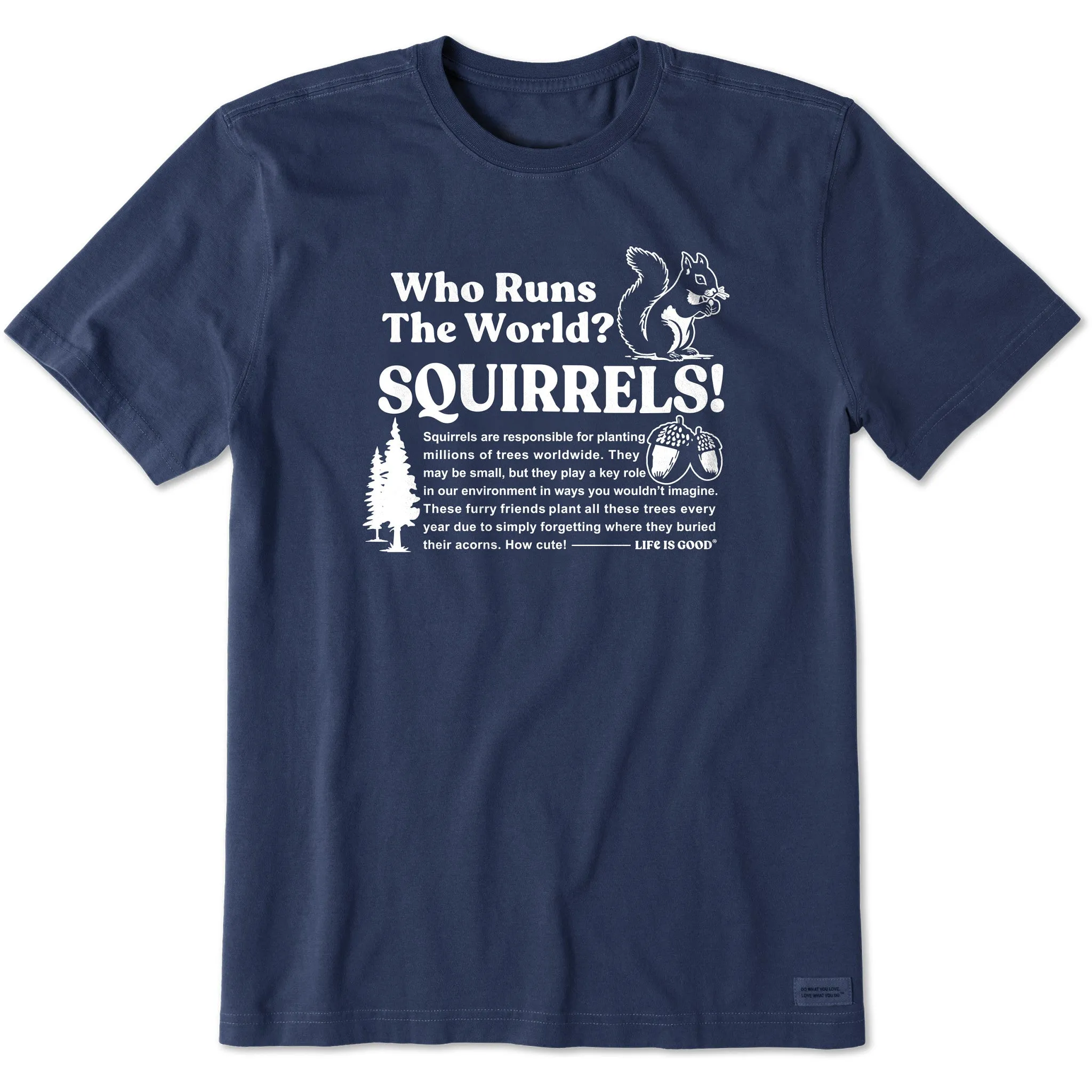 Men's Squirrels Run the World Short Sleeve Crusher Tee Life is Good