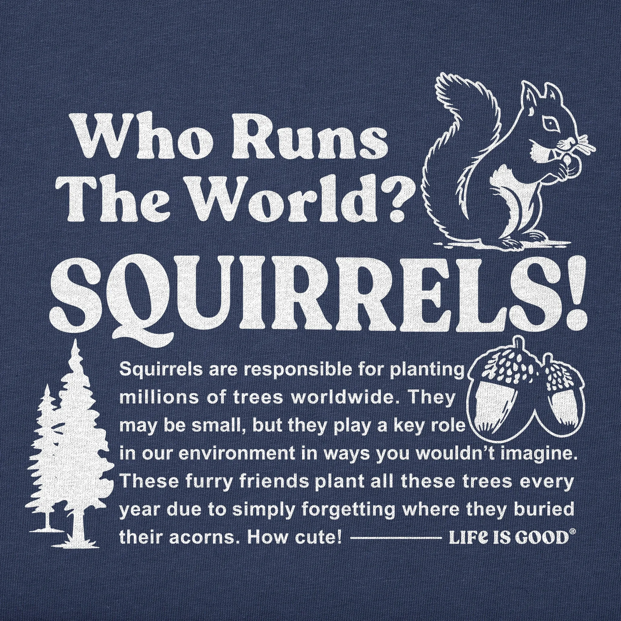 Men's Squirrels Run the World Short Sleeve Crusher Tee Life is Good