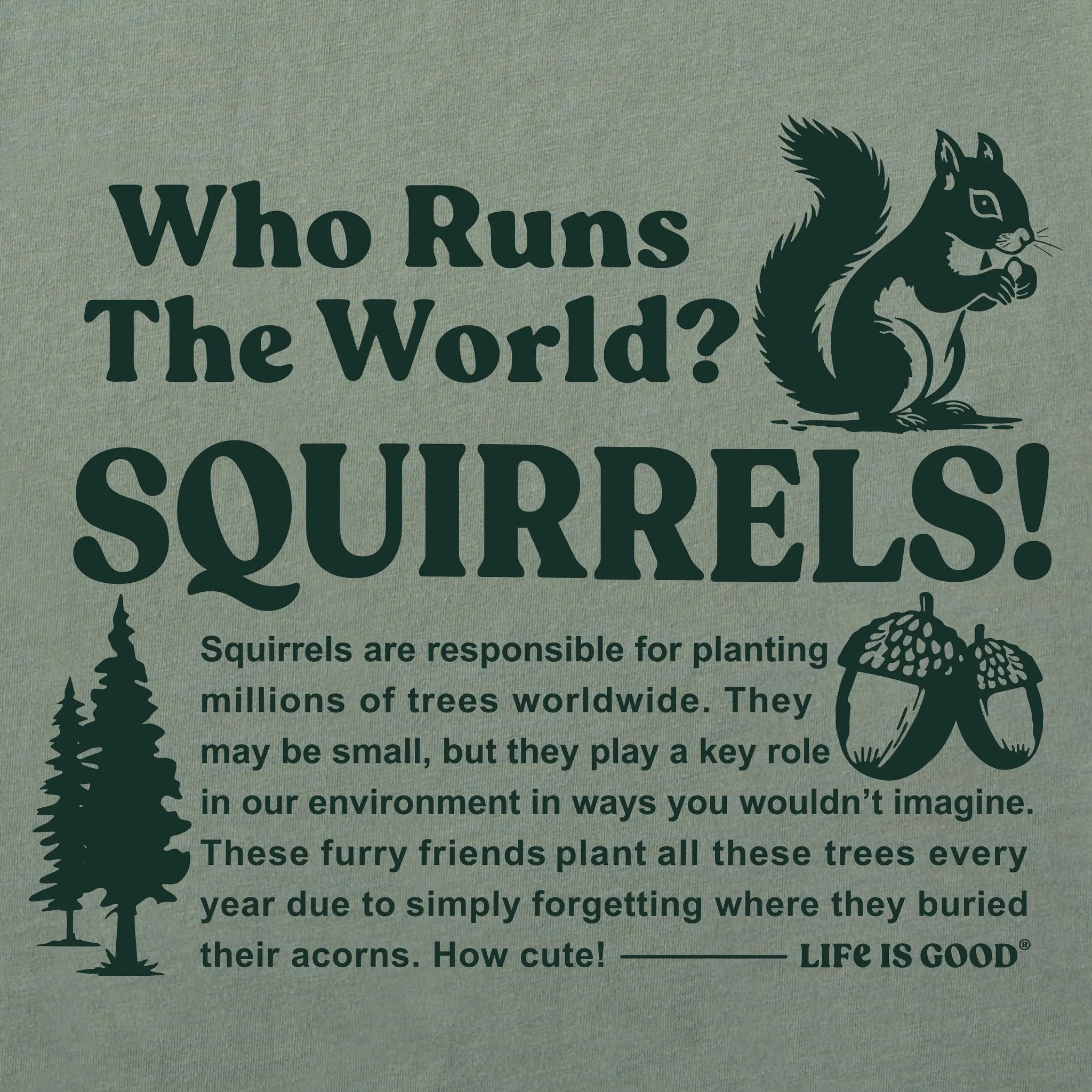 Men's Squirrels Run the World Short Sleeve Tee Life is Good