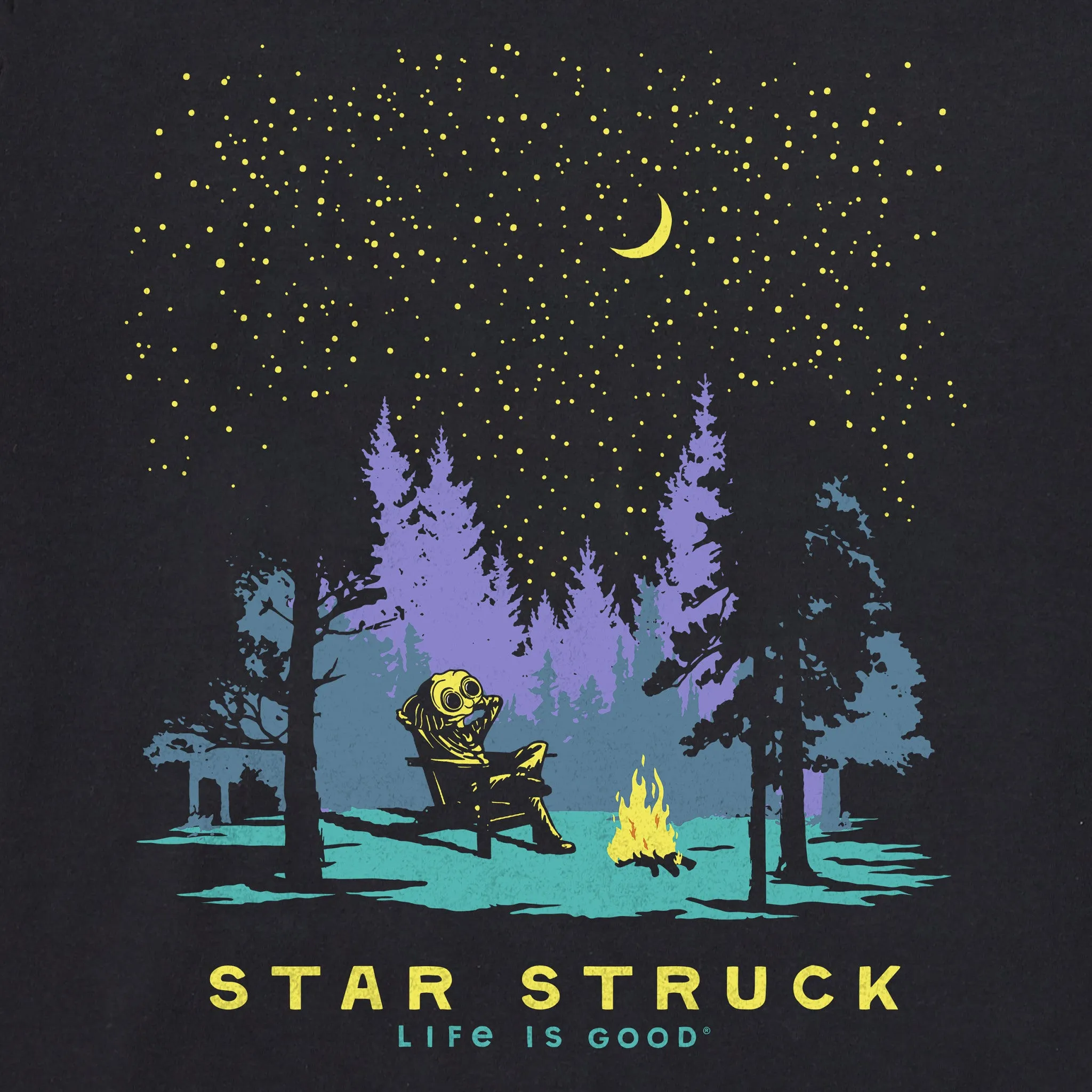 Men's Star Struck Alien Long Sleeve Crusher Tee Life is Good