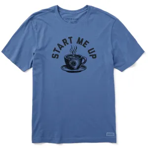 Men's Start me Up Coffee Mug Short Sleeve Tee Life is Good