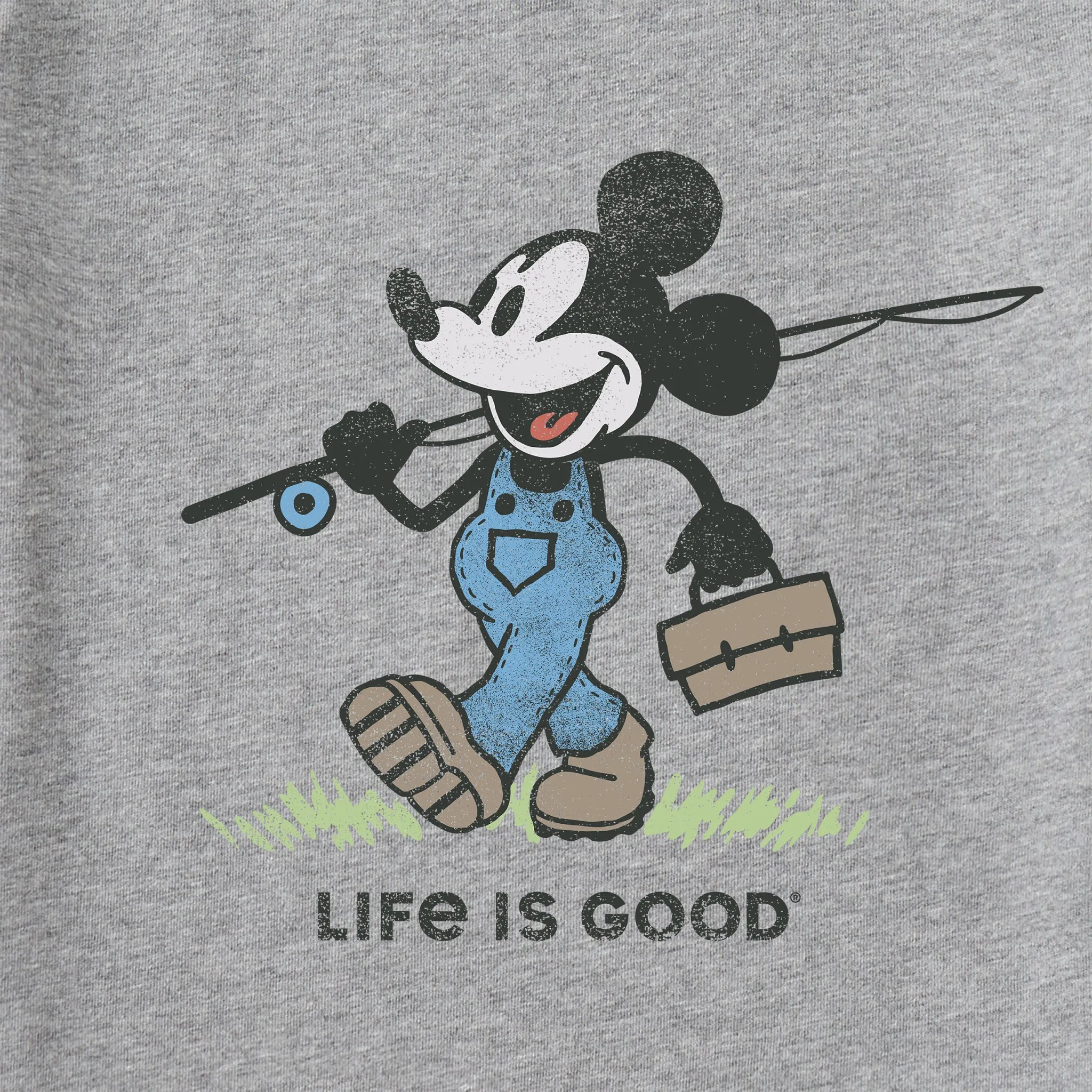 Men's Steamboat Willie Fishing Short Sleeve Tee Life is Good