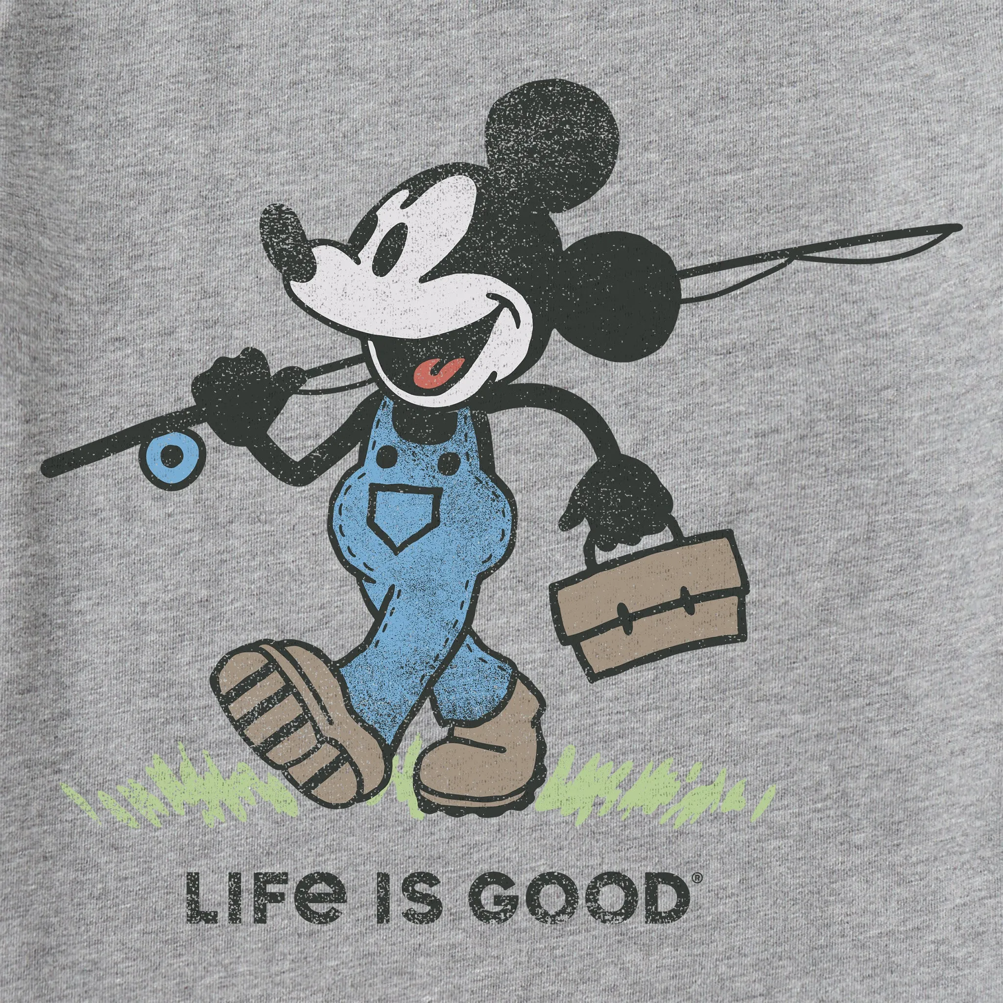 Men's Steamboat Willie Fishing Short Sleeve Tee Life is Good