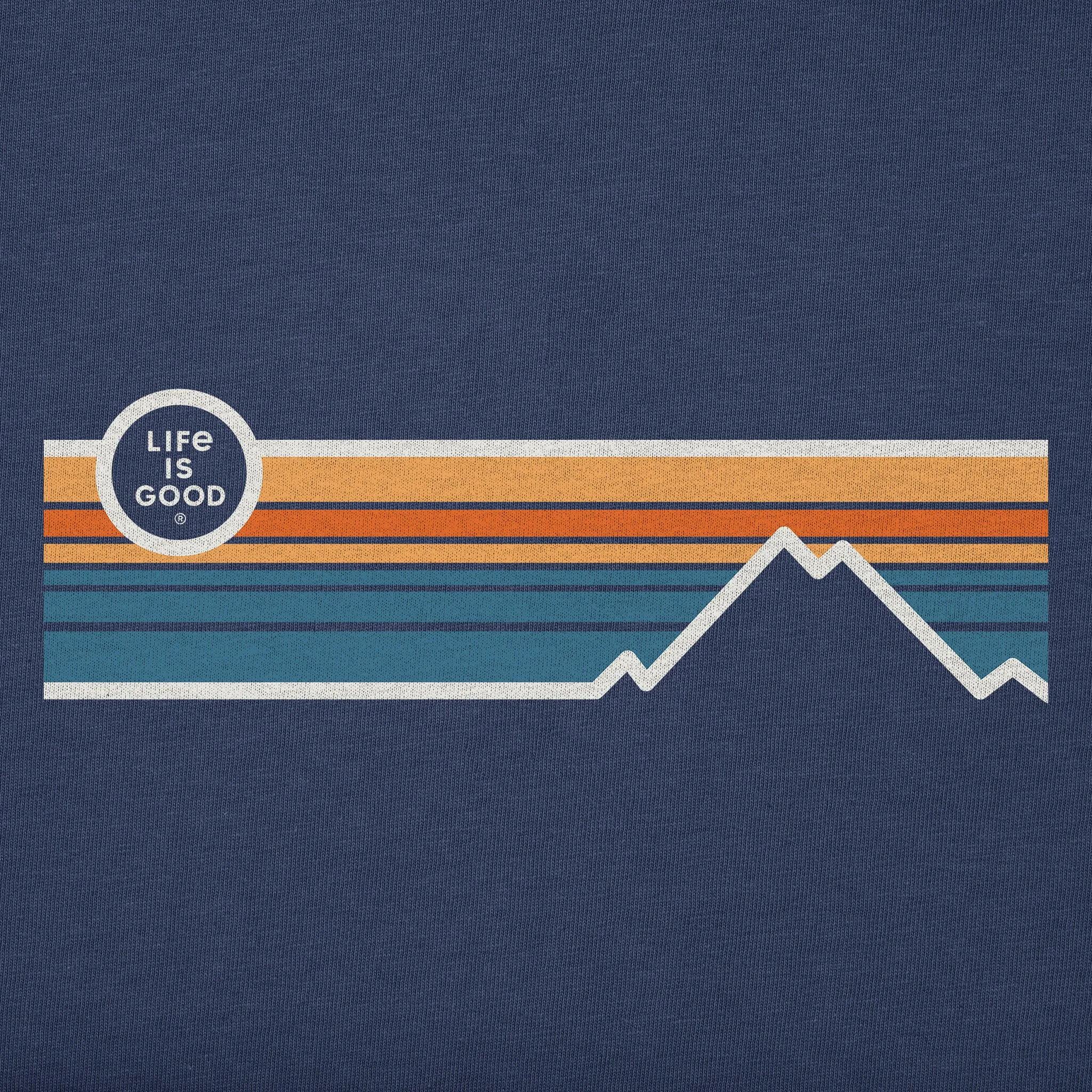 Men's Stripe Mountains Short Sleeve Tee Life is Good