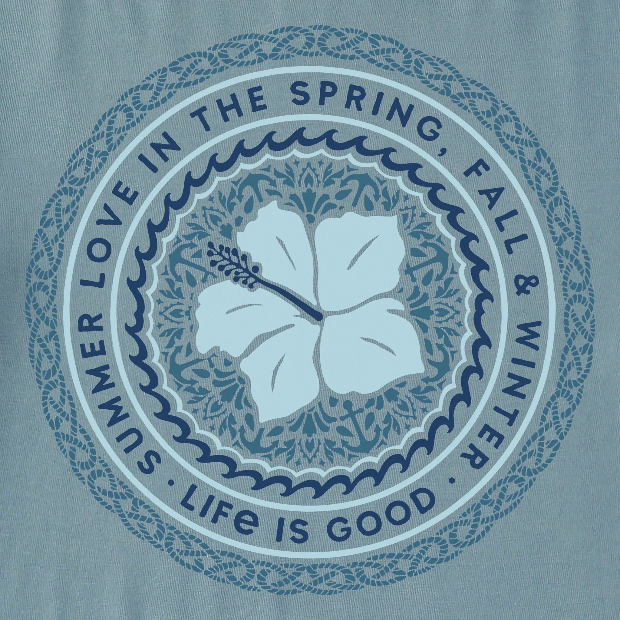 Men's Summer Love Hibiscus Short Sleeve Tee Life is Good