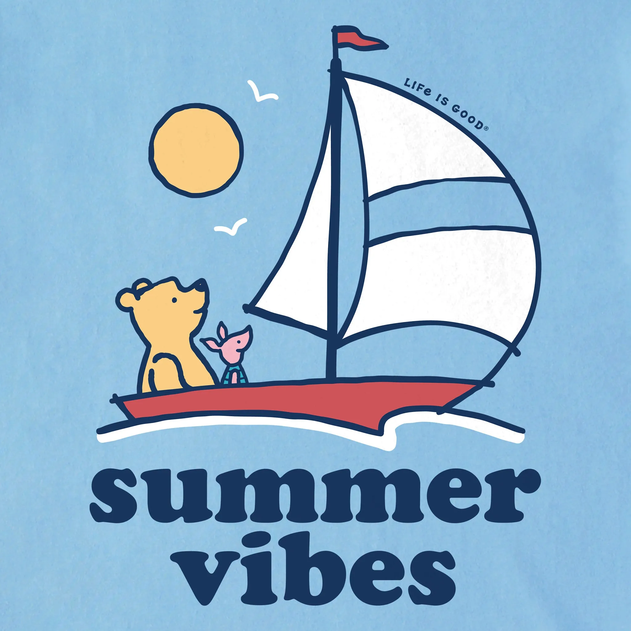 Men's Summer Vibes Winnie Sailboat Short Sleeve Tee Life is Good