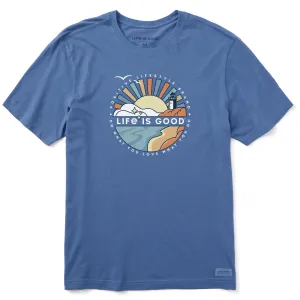 Men's Sunburst Lighthouse Short Sleeve Crusher Tee Life is Good