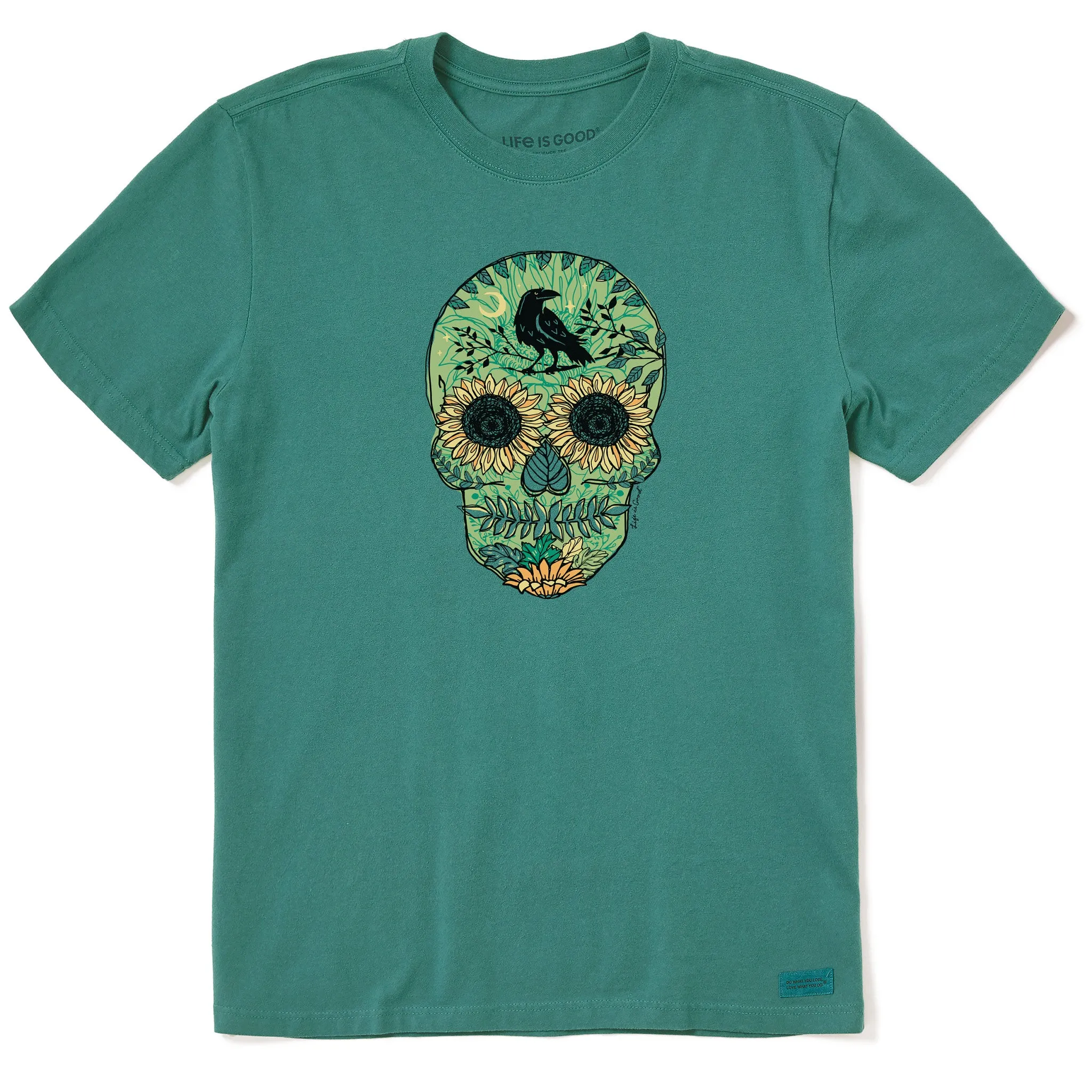 Men's Sunflower Skull Short Sleeve Crusher Tee Life is Good