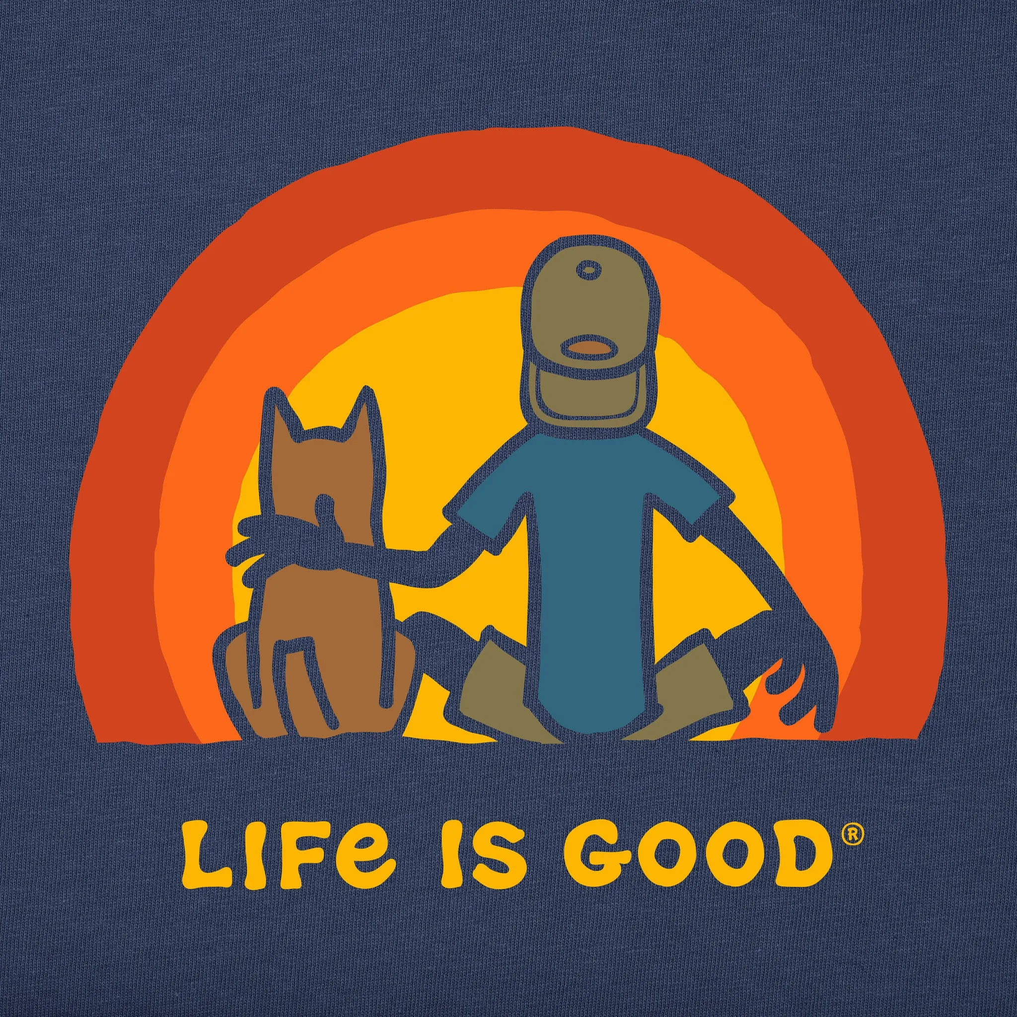Men's Sunset Buddies Jake and Rocket Short Sleeve Crusher Tee Life is Good