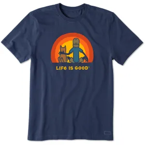 Men's Sunset Buddies Jake and Rocket Short Sleeve Crusher Tee Life is Good