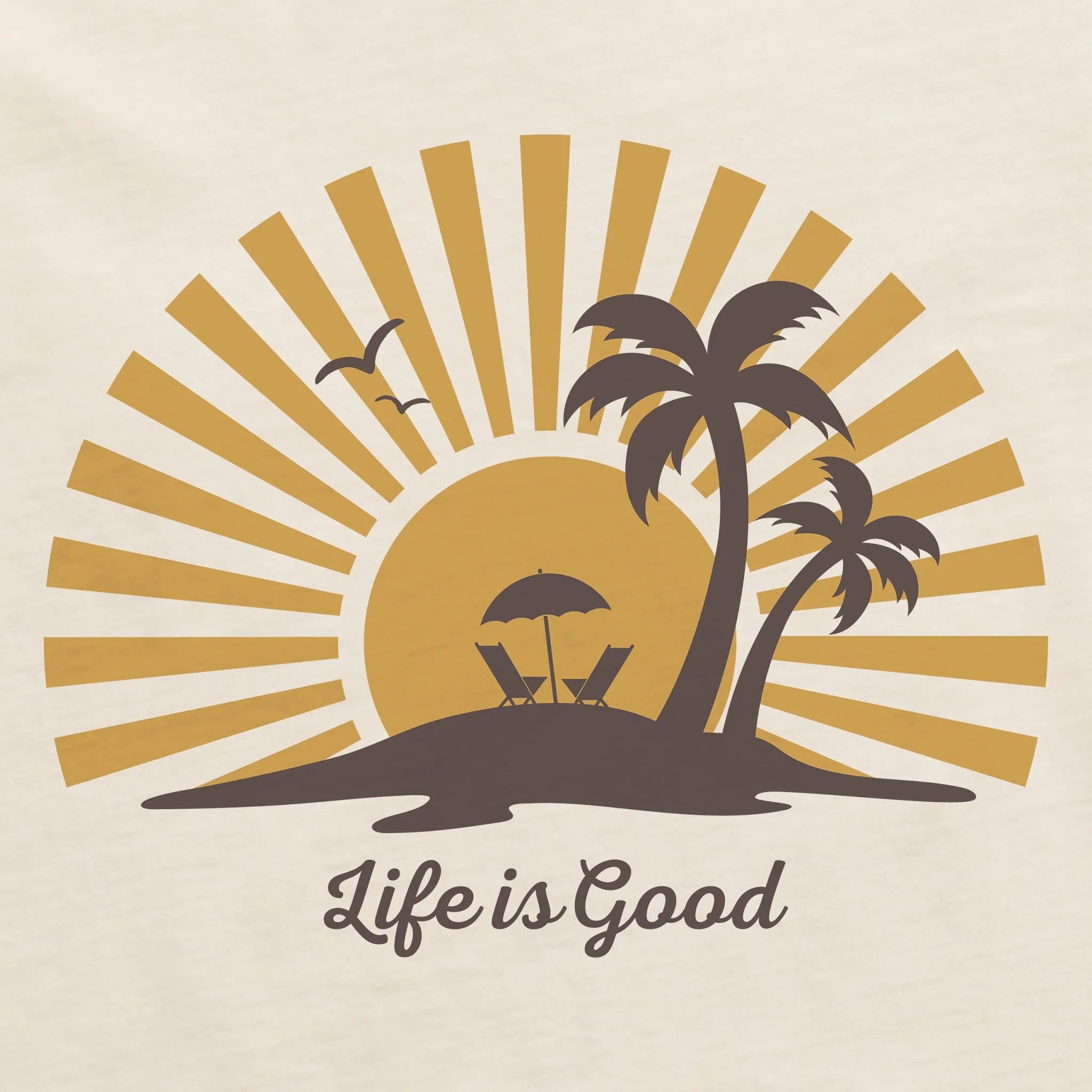 Men's Sunset Island Short Sleeve Crusher Tee Life is Good
