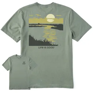 Men's Sunset over the Grass Short Sleeve Crusher Tee Life is Good