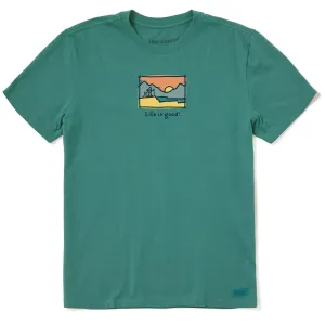 Men's Sunset Scenic Landscape Short Sleeve Crusher Tee Life is Good