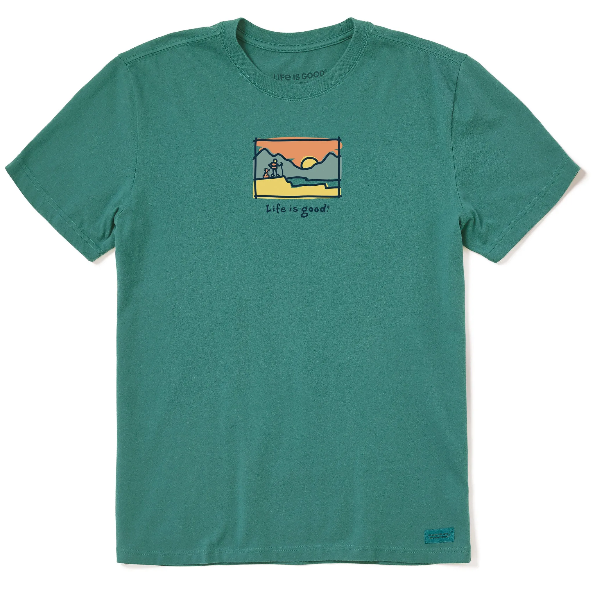 Men's Sunset Scenic Landscape Short Sleeve Crusher Tee Life is Good