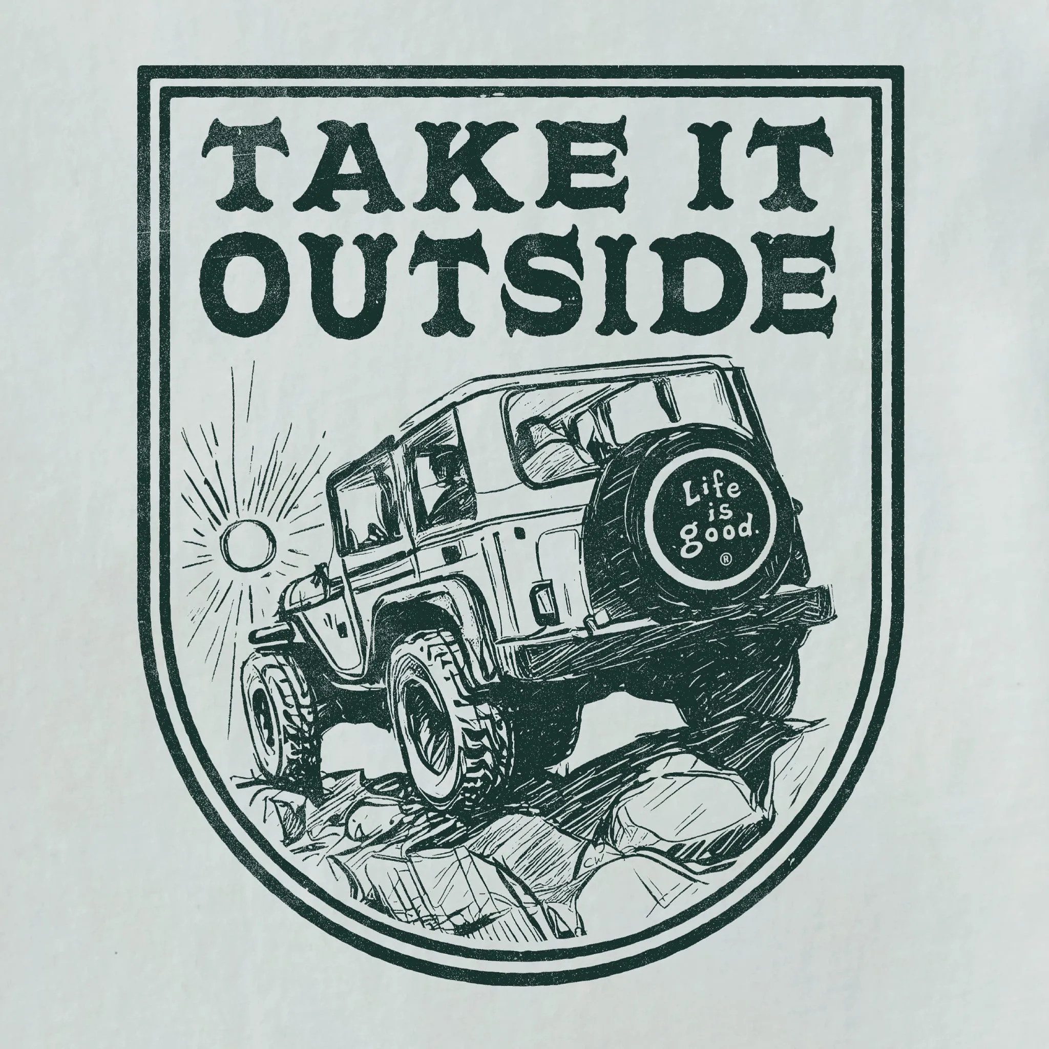 Men's Take it Outside ATV Short Sleeve Tee Life is Good