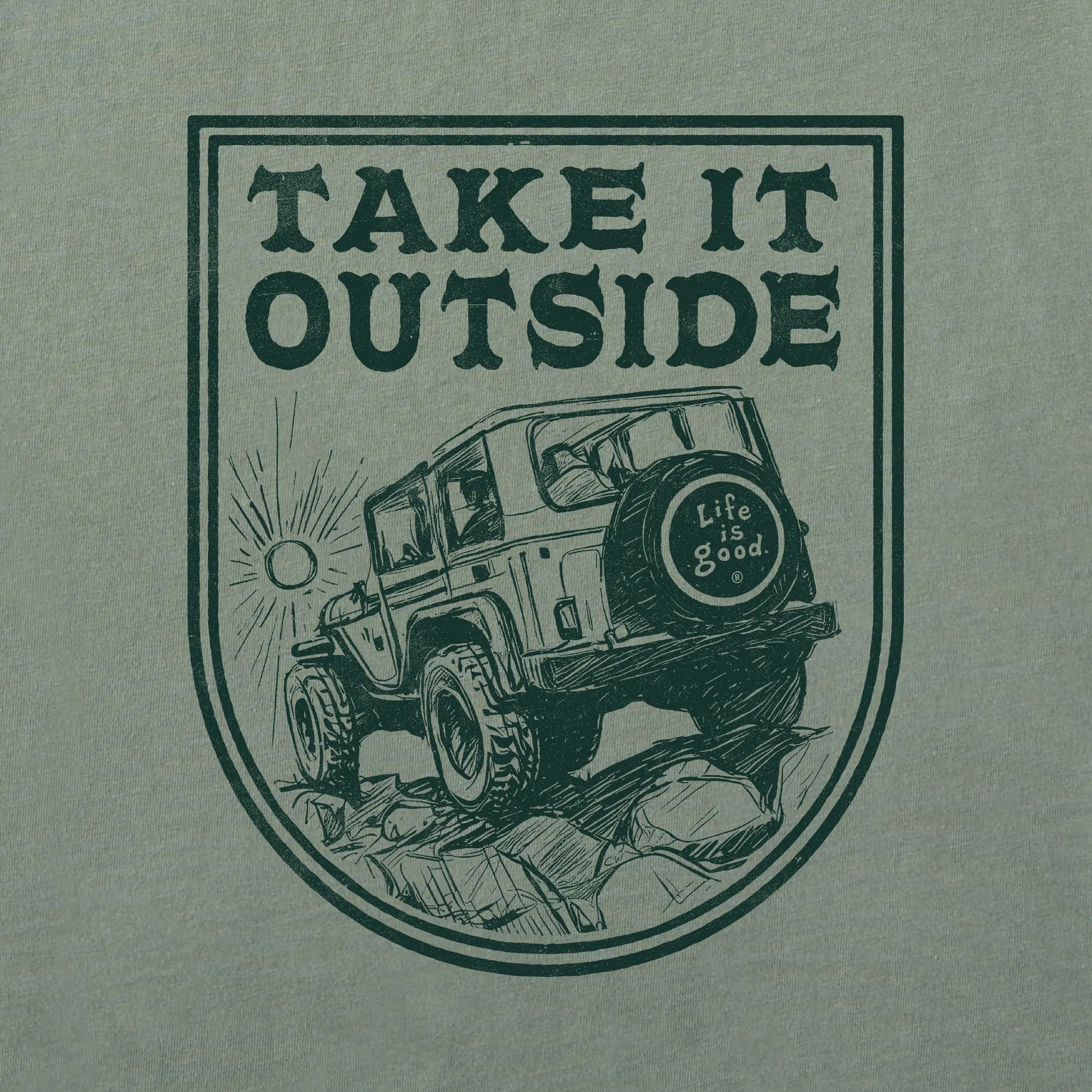 Men's Take it Outside ATV Short Sleeve Tee Life is Good
