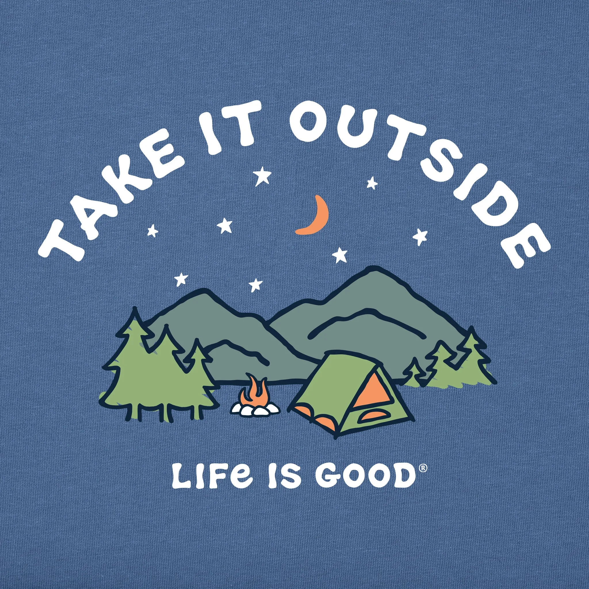 Men's Take it Outside Camping Short Sleeve Crusher Tee Life is Good
