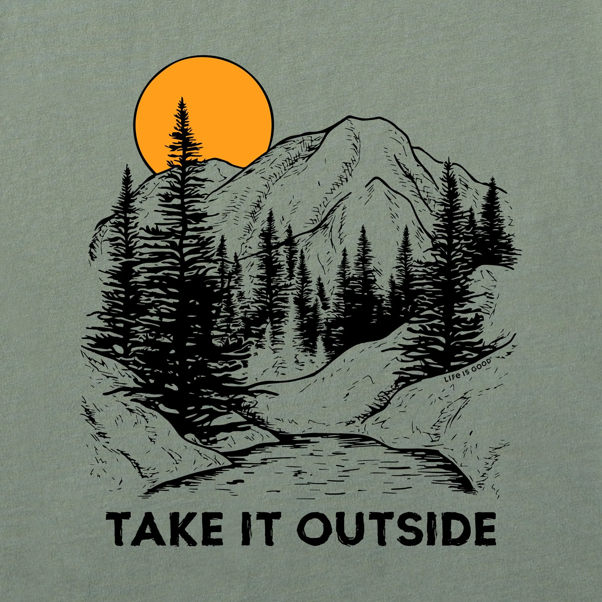Men's Take it Outside Mountains Short Sleeve Crusher Tee Life is Good