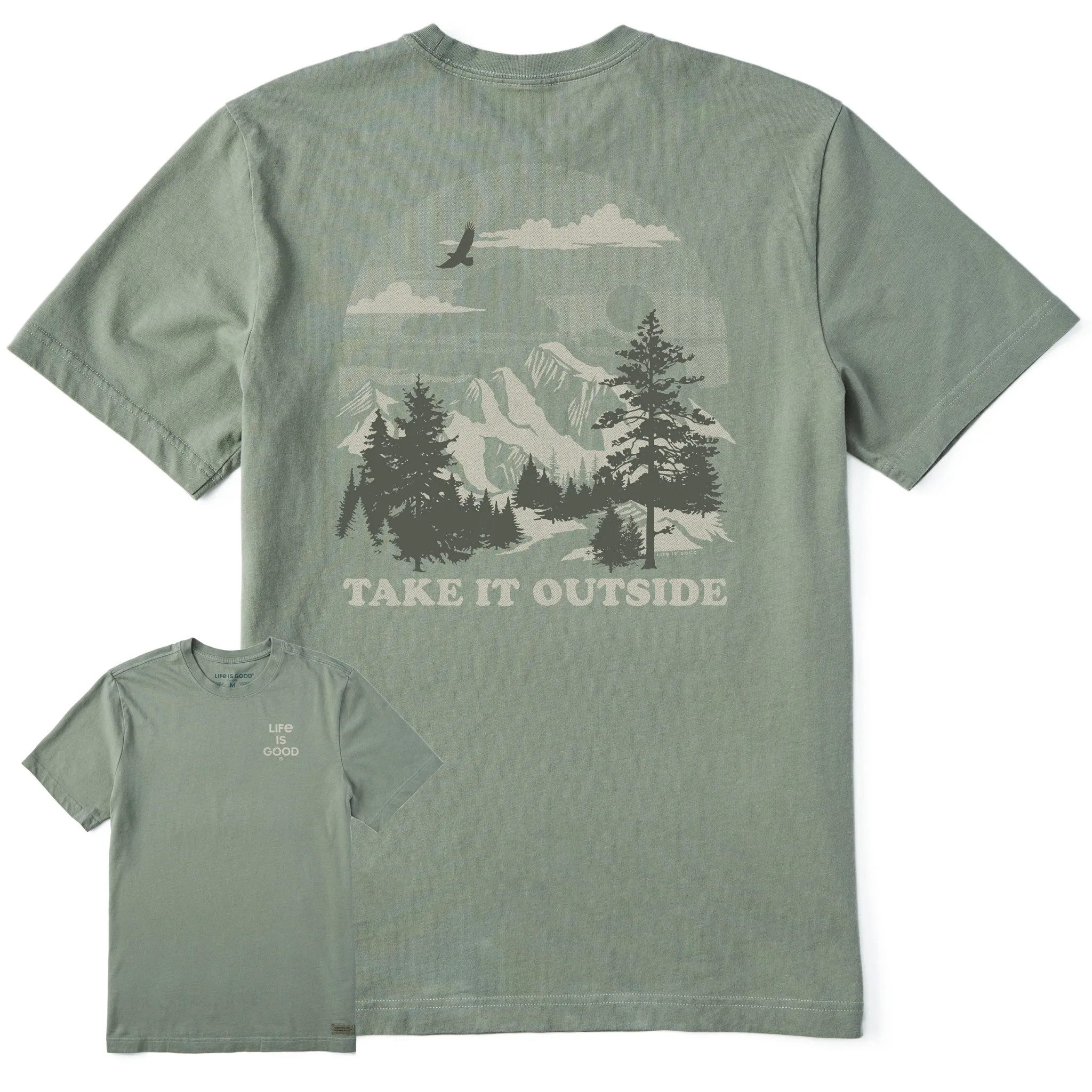 Men's Take it Outside Scenic Sunset Short Sleeve Crusher Tee Life is Good