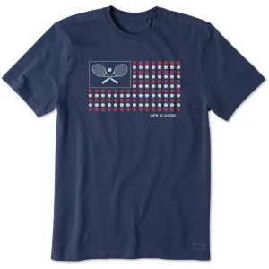 Men's Tennis Flag Short Sleeve Tee Life is Good
