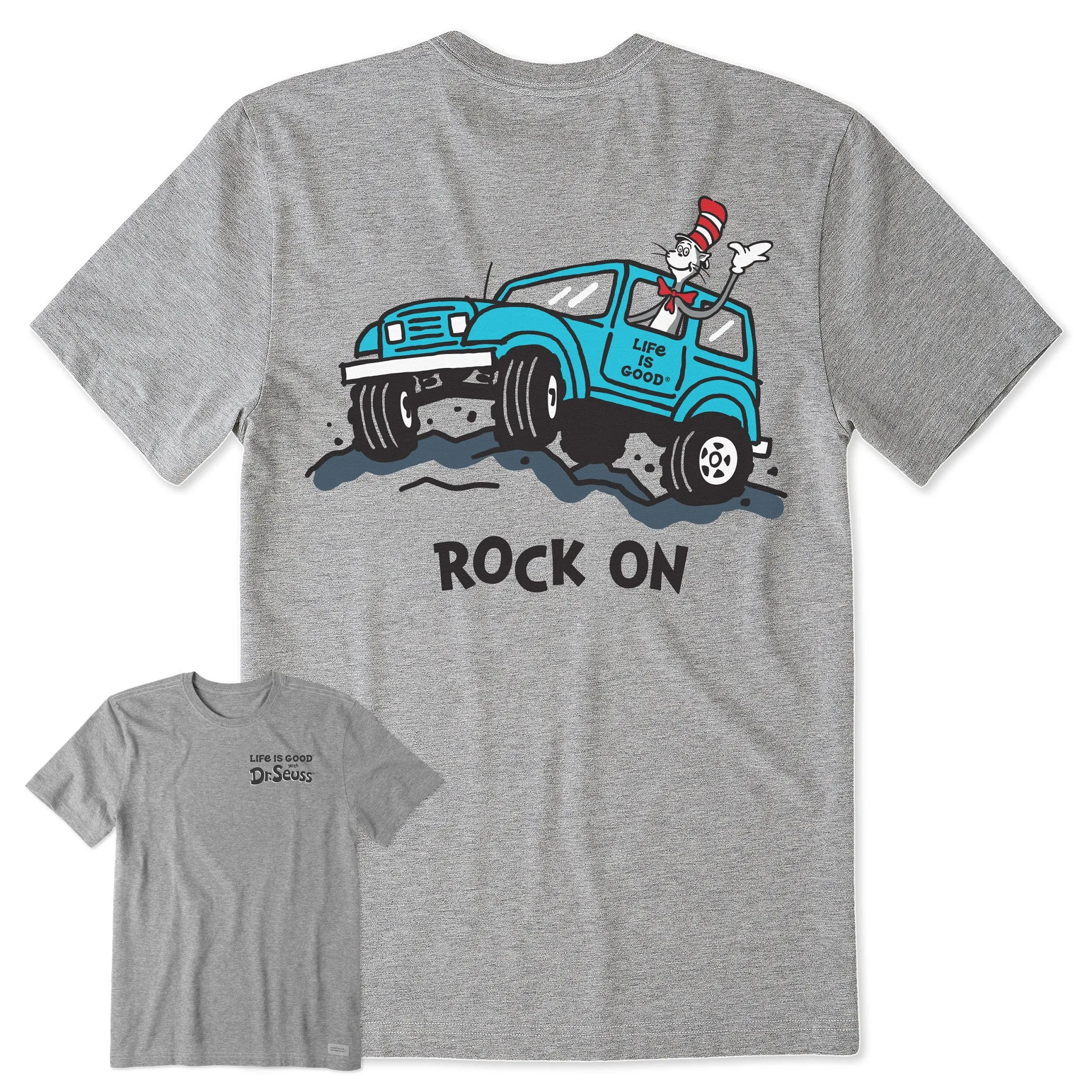 Men's The Cat Rock On 4x4 Short Sleeve Crusher Tee Life is Good