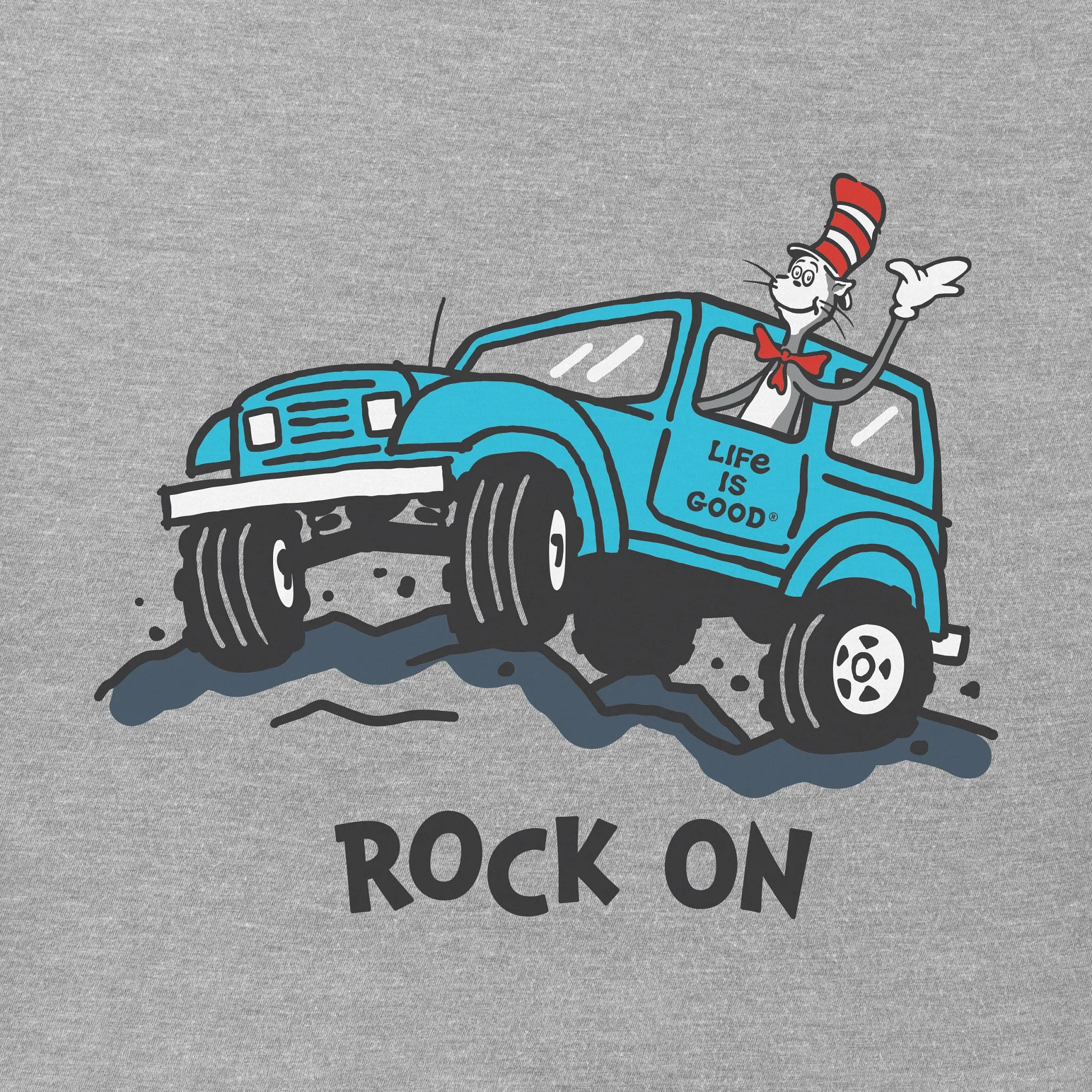 Men's The Cat Rock On 4x4 Short Sleeve Crusher Tee Life is Good