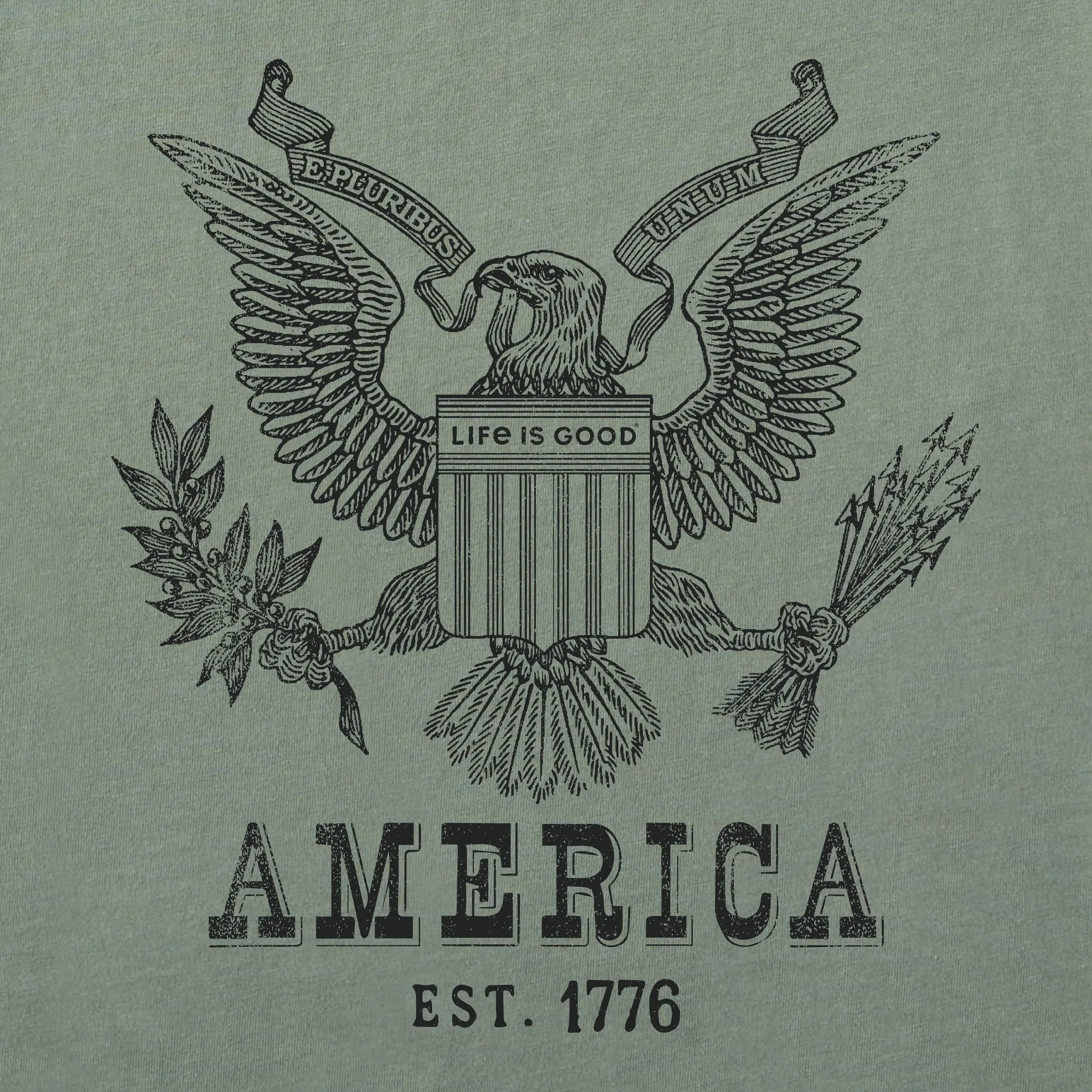 Men's The Great Seal of the United States Short Sleeve Tee Life is Good