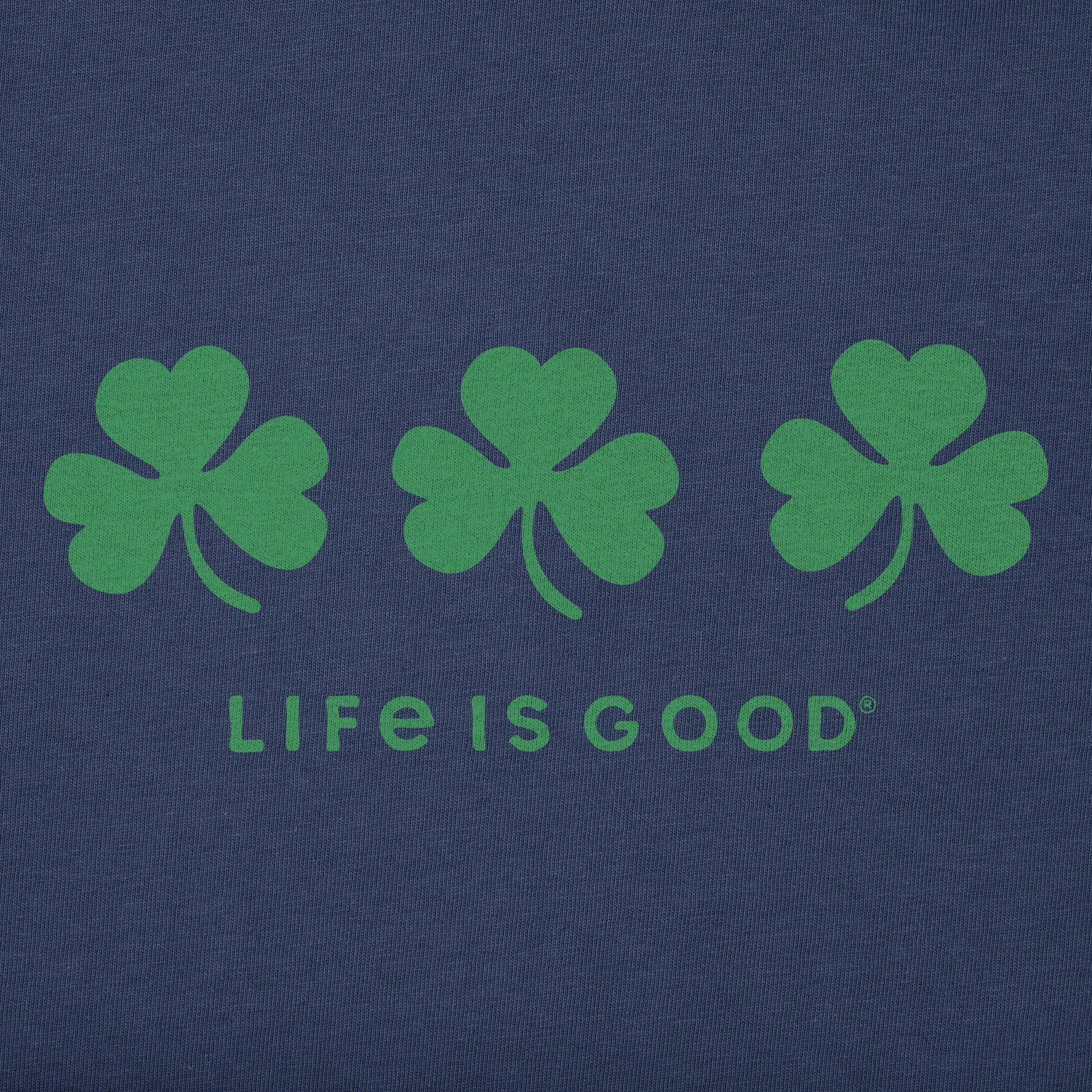 Men's Three Shamrocks Long Sleeve Crusher Tee Life is Good