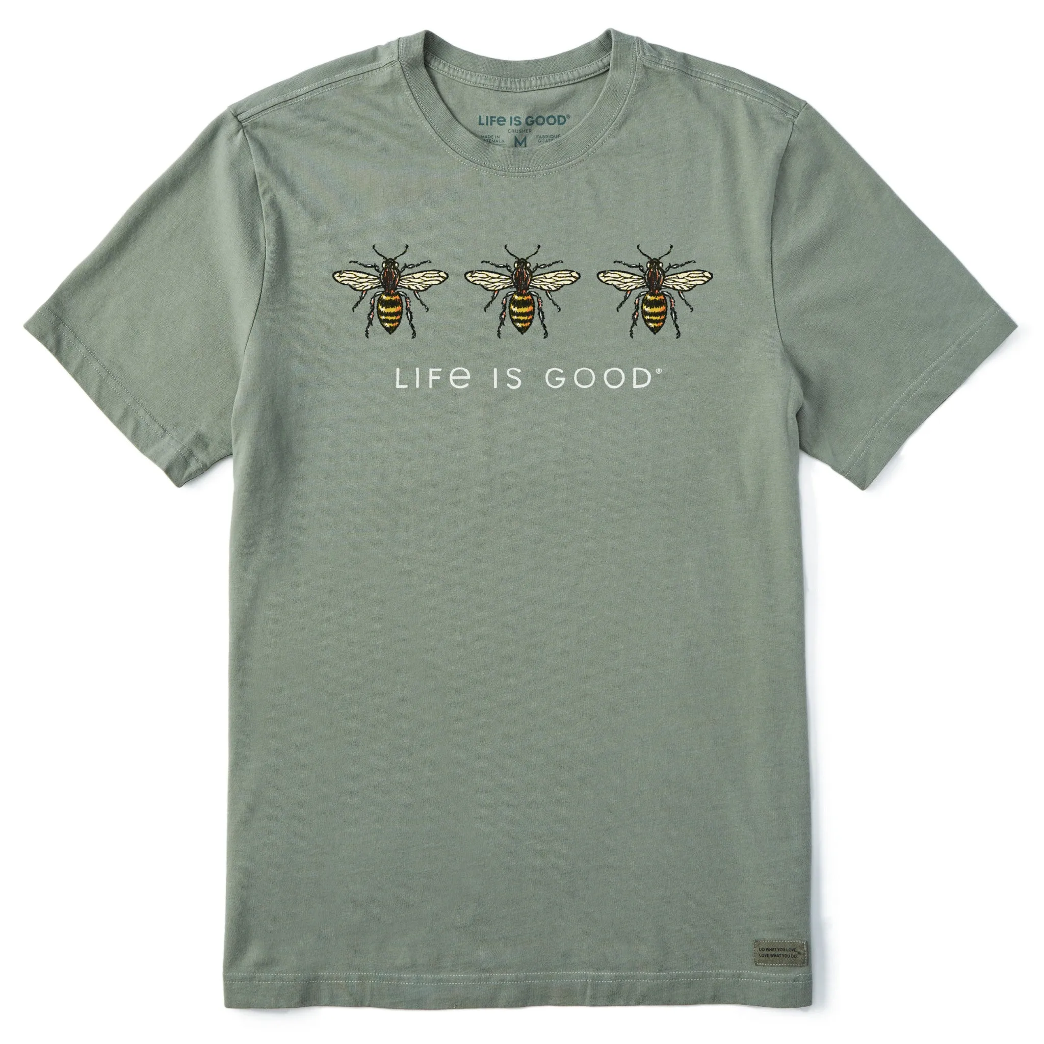 Men's Three Sketchy Bees Short Sleeve Crusher Tee Life is Good