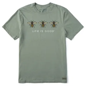 Men's Three Sketchy Bees Short Sleeve Crusher Tee Life is Good