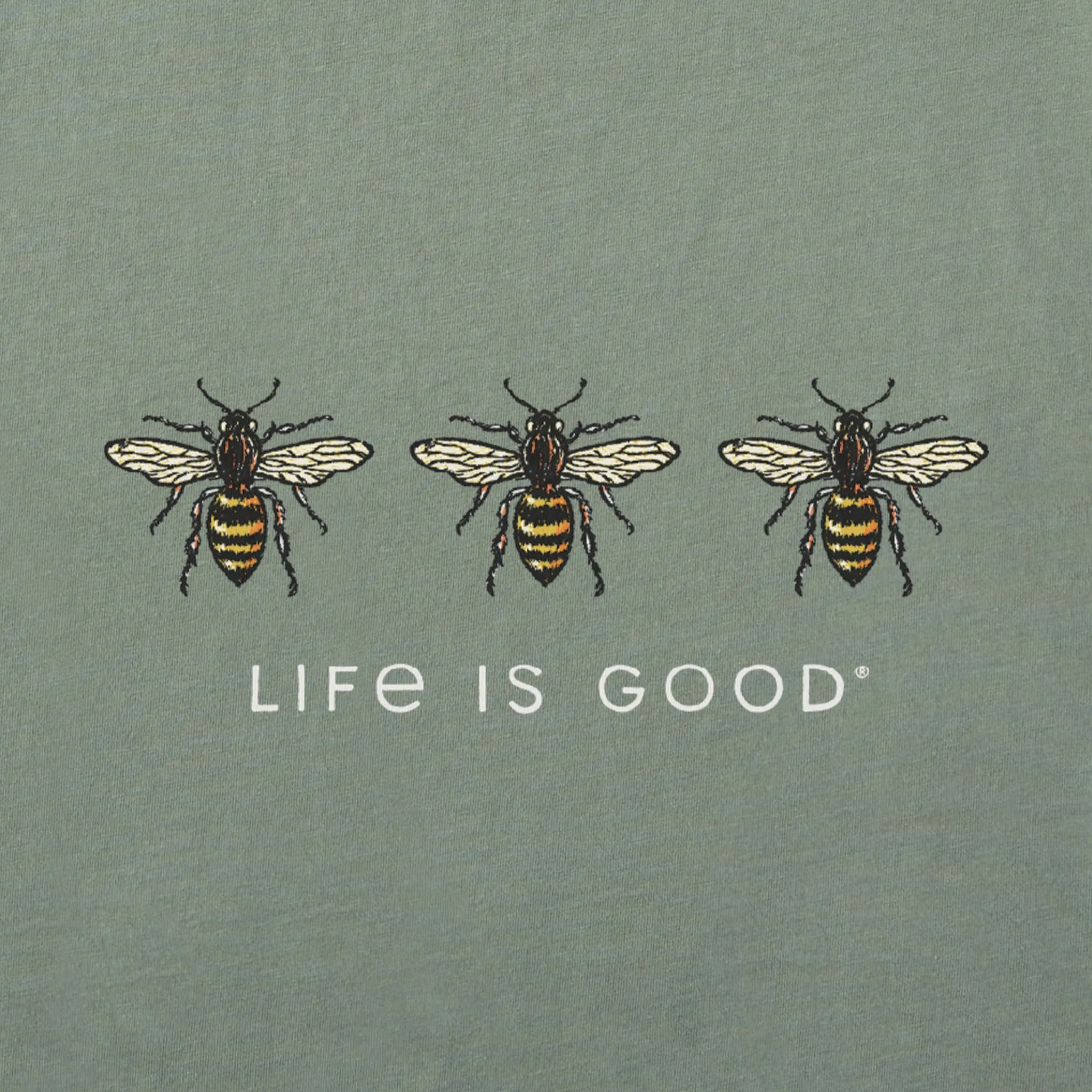 Men's Three Sketchy Bees Short Sleeve Crusher Tee Life is Good