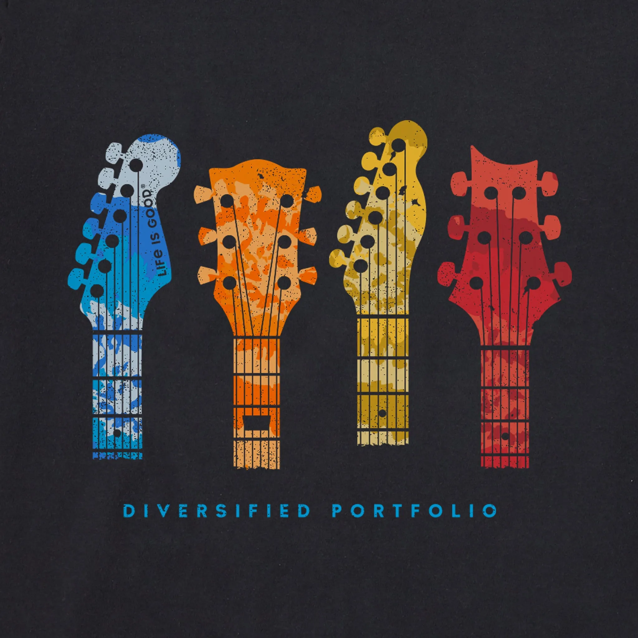 Men's Tie Dye Diversified Guitars Short Sleeve Tee Life is Good