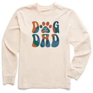Men's Tie Dye Dog Dad Long Sleeve Crusher Tee Life is Good