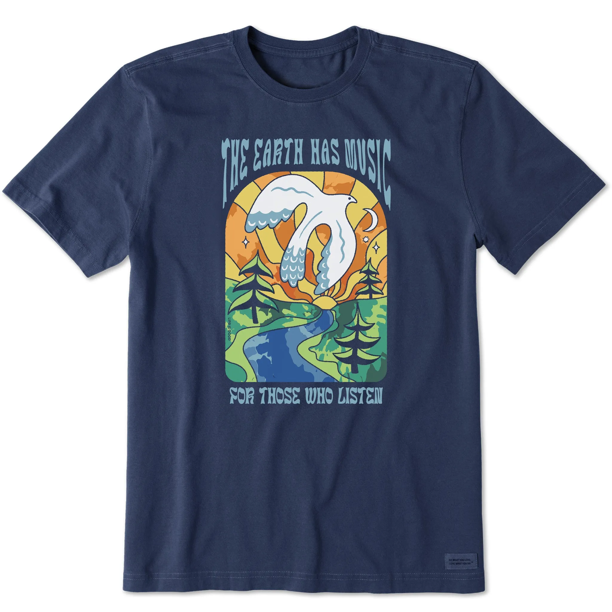 Men's Tie Dye Earth Has Music Short Sleeve Tee Life is Good