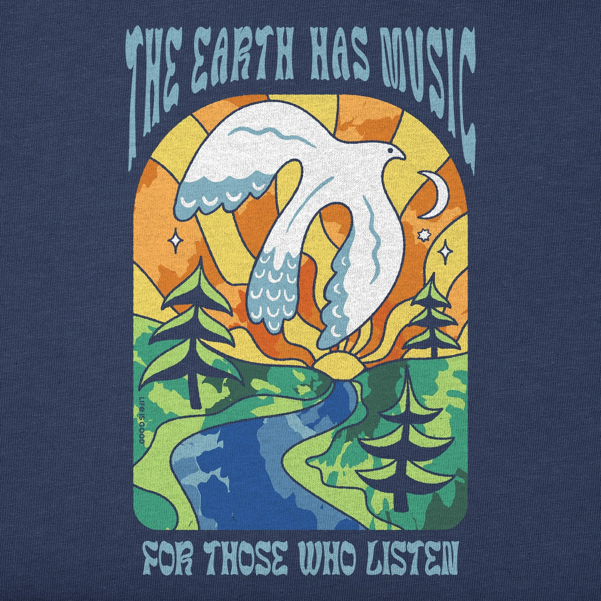Men's Tie Dye Earth Has Music Short Sleeve Tee Life is Good