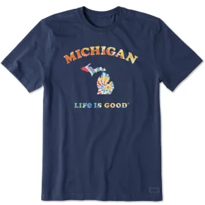 Men's Tie Dye Michigan Short Sleeve Crusher Tee Life is Good